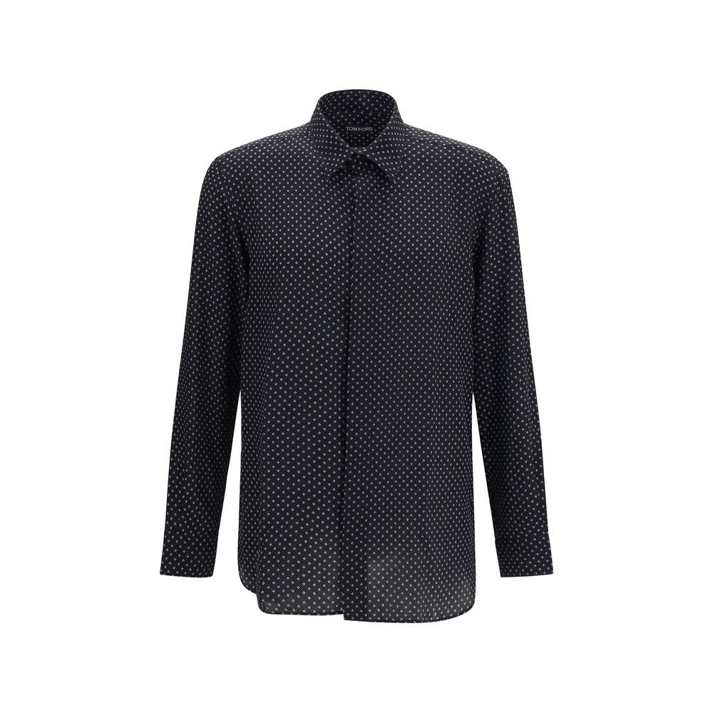 Tom Ford Black Silk Pattern Shirt - Exquisite Luxury Redefined