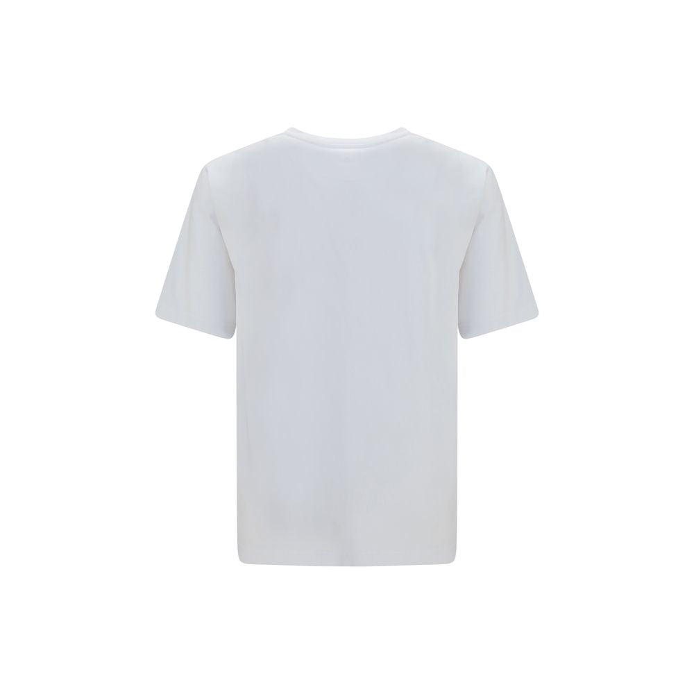 Elevate your style with the Maison Kitsuné White Cotton T-Shirt, crafted from 100% organic cotton, featuring the iconic Weekend Fox print for timeless elegance.