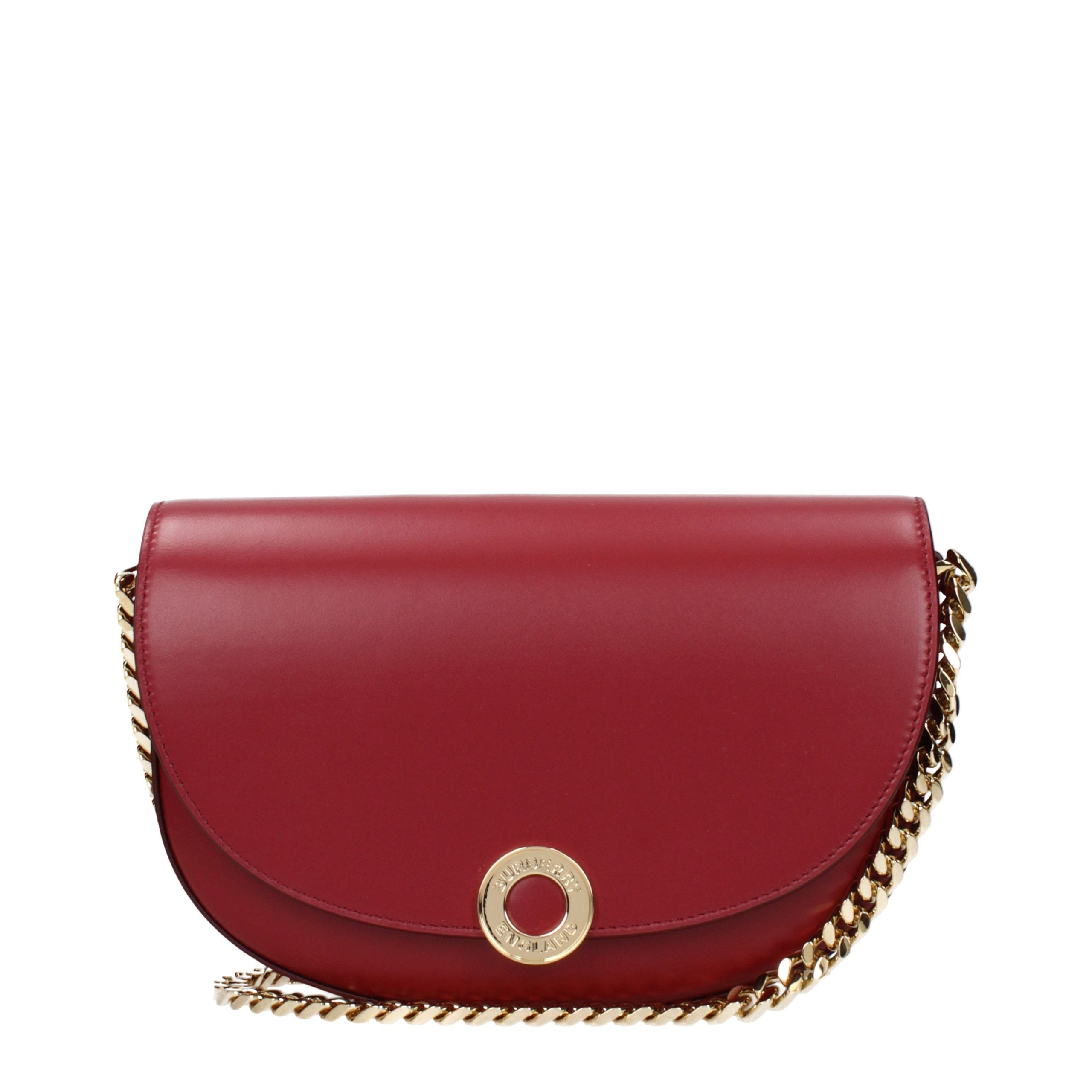 Burberry Red Leather Shoulder Bag