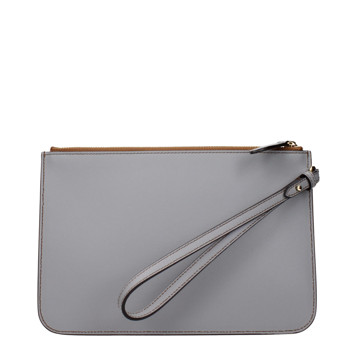 Burberry Gray Leather Clutch Bag - Timeless Luxury Accessory