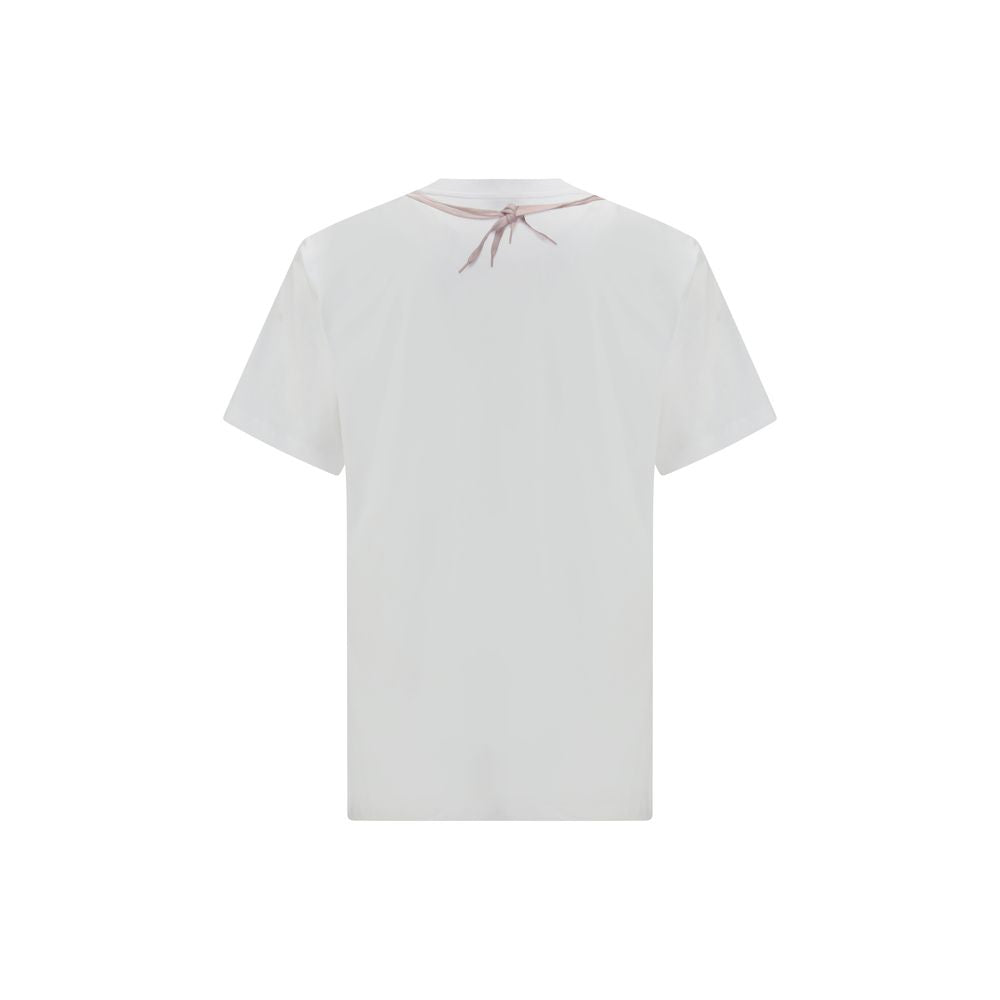 Elevate your wardrobe with the Moschino White Cotton Sportswear T-shirt, a fusion of organic cotton and artistic flair, perfect for making a bold statement.