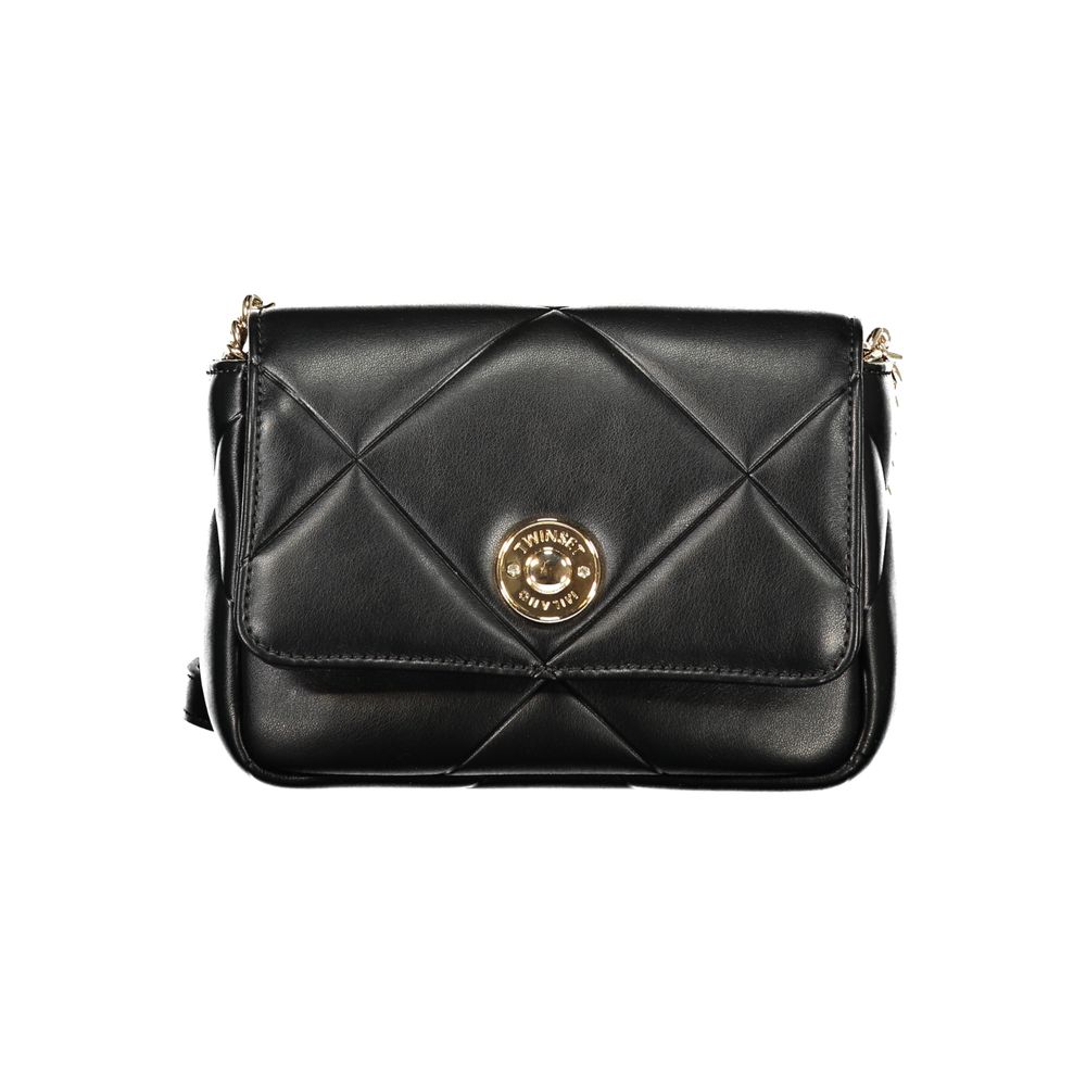Indulge in the elegance of the Twinset Black Polyethylene Handbag, a symbol of luxury with its quilted design and exquisite details, perfect for any sophisticated ensemble.