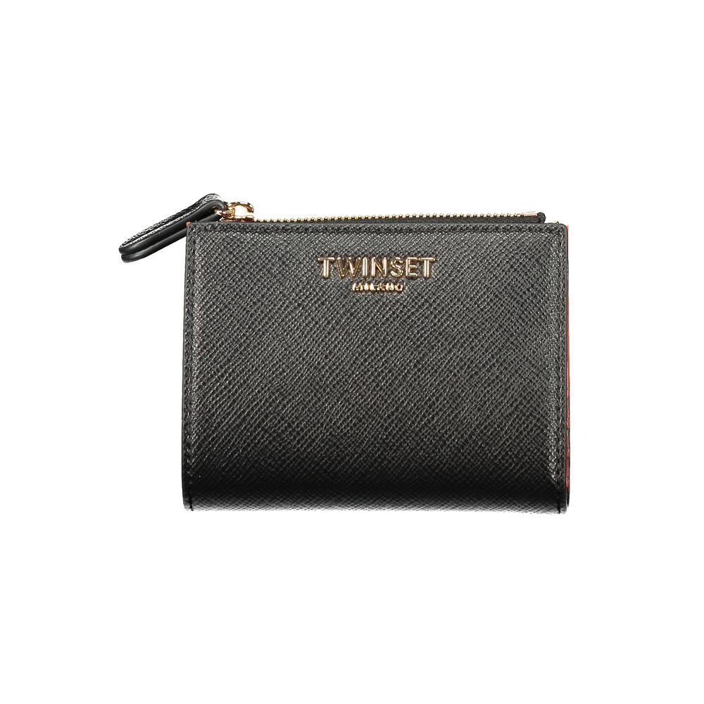 Indulge in the exquisite Twinset Black Polyethylene Wallet, where sophisticated design meets exceptional craftsmanship, elevating your accessory collection to new heights.