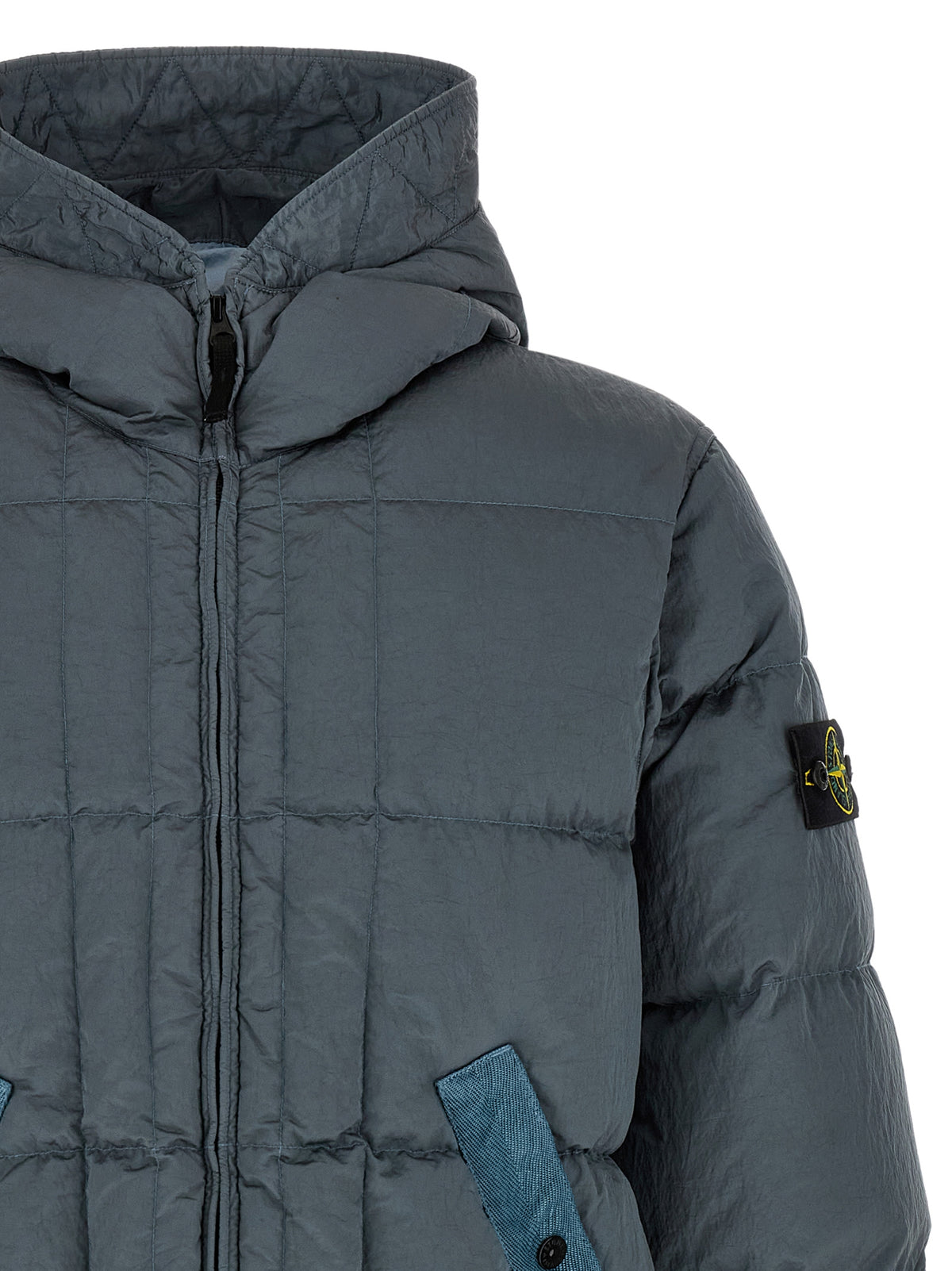 Stone Island Gray Polyamide Full-Length Jacket - Luxury Outerwear
