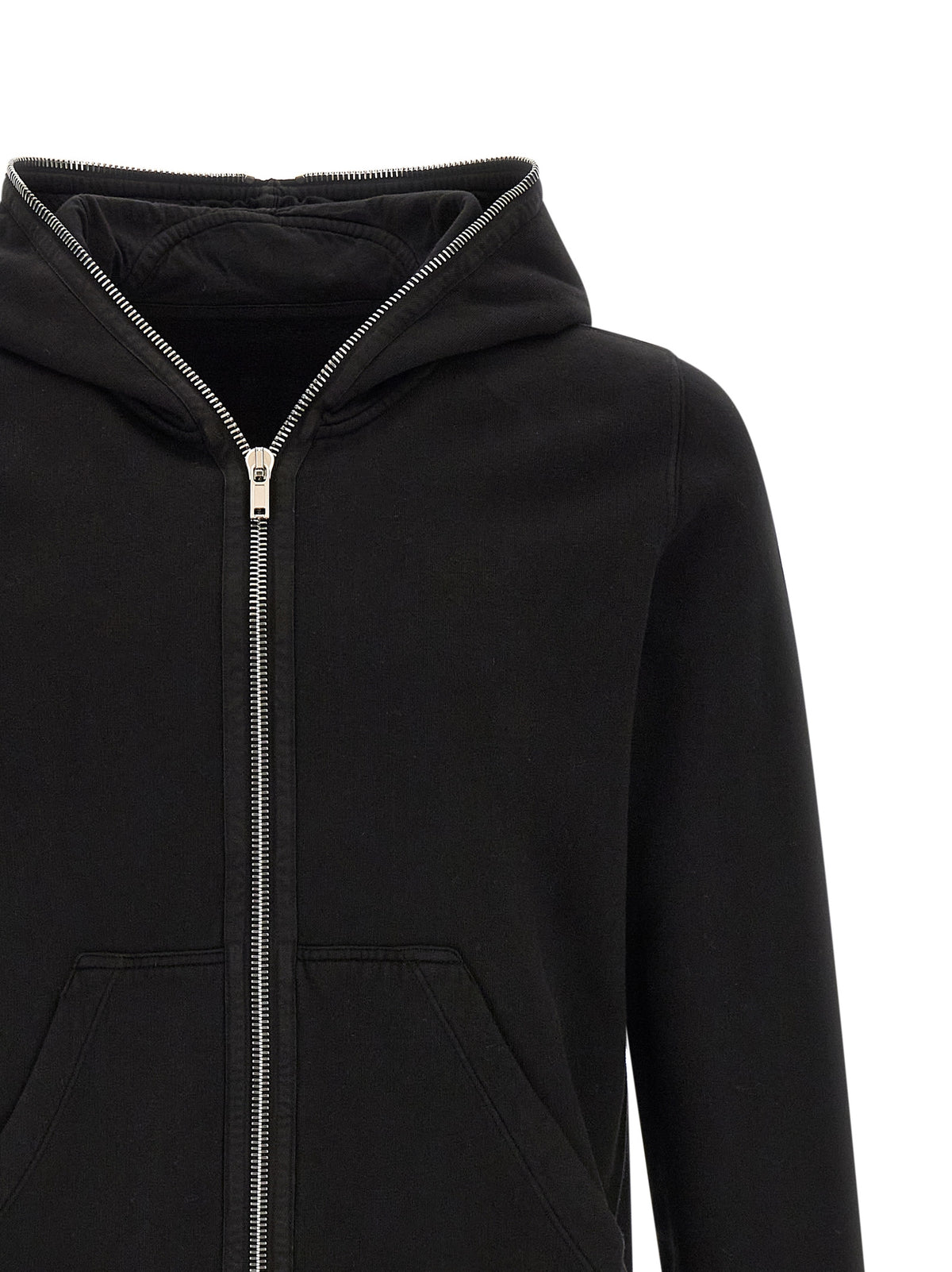 Elevate your urban elegance with the DRKSHDW Gimp Hoodie, a luxurious black cotton masterpiece that embodies modern minimalism and avant-garde sophistication.