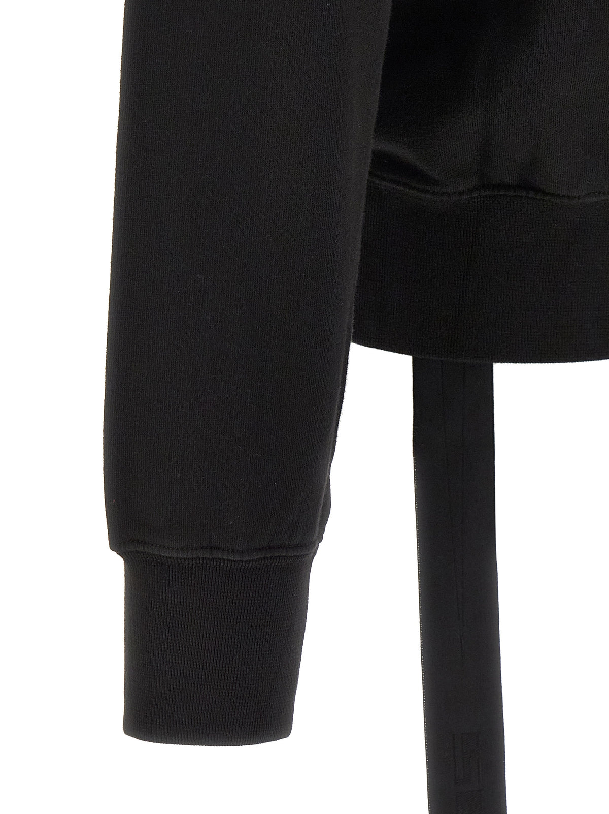 Elevate your style with the DRKSHDW Black Cotton Gimp Hoodie, a luxurious blend of avant-garde design and meticulous craftsmanship, perfect for modern minimalism.