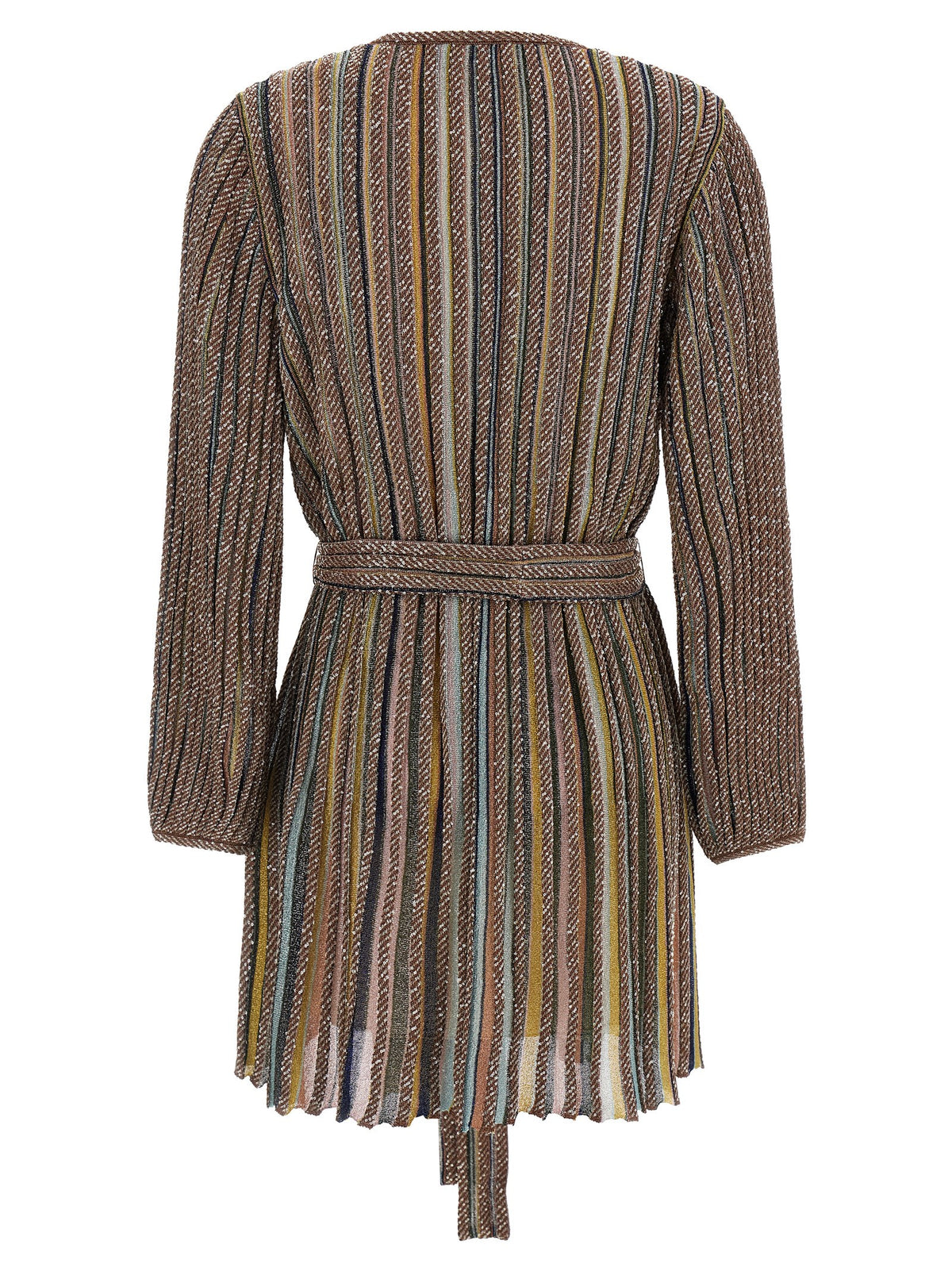Discover the Missoni Multicolor Viscose Short Dress, a masterpiece of luxurious craftsmanship, blending vibrant hues and metallic accents for an unforgettable allure.