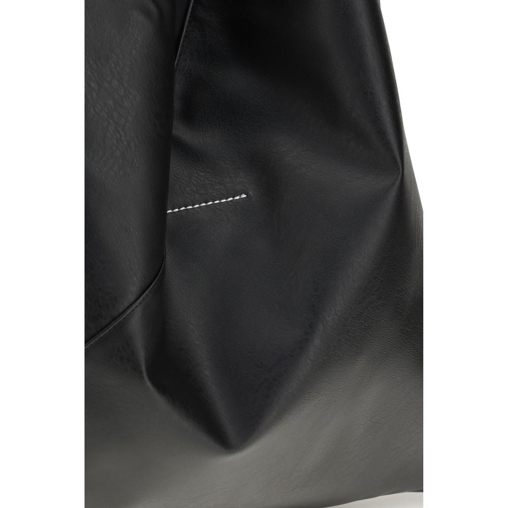 Discover the MM6 Black Polyethylene Handbag, a masterpiece of minimalist elegance and modern artistry, perfect for those who embody sophistication and style.