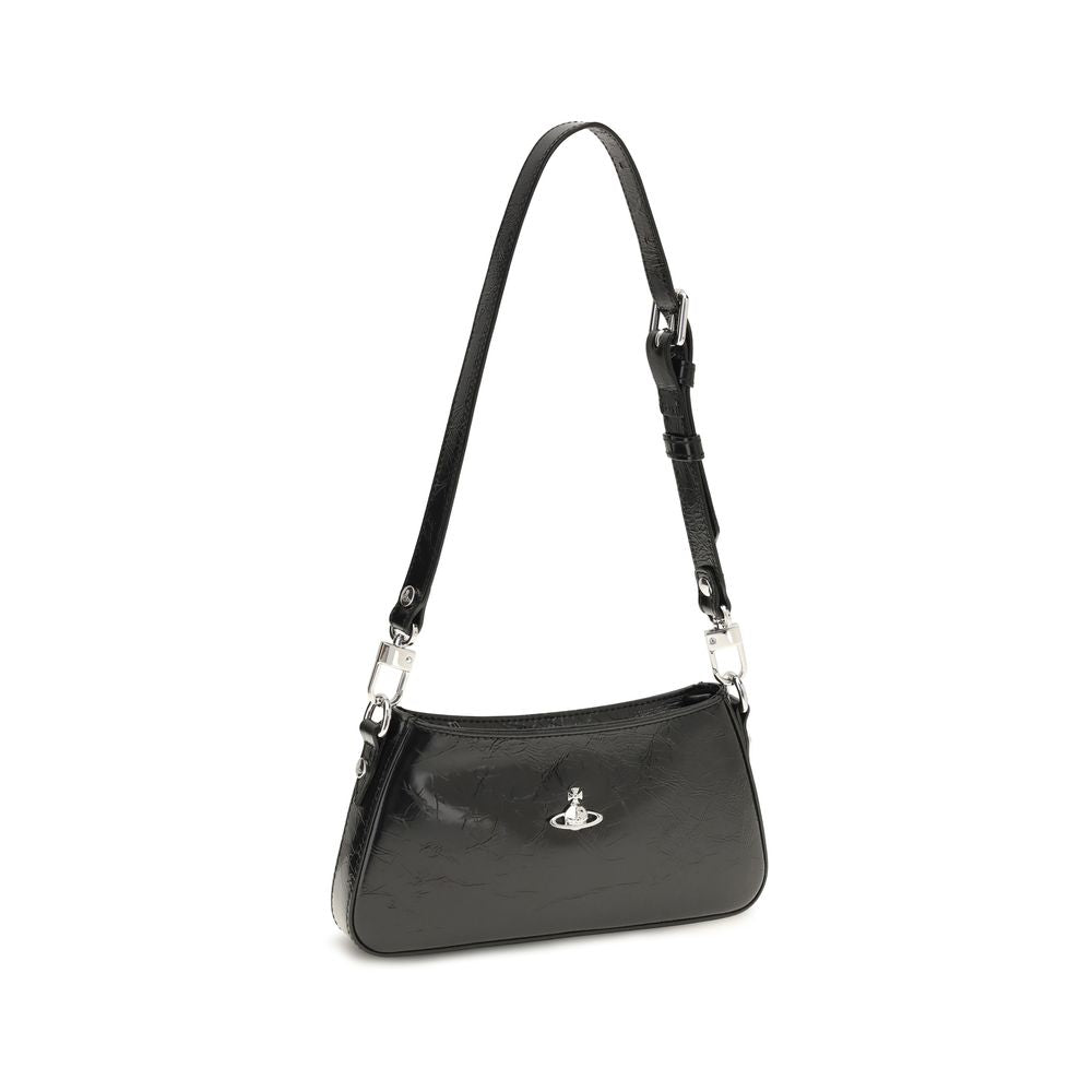 Discover the Vivienne Westwood Black Calf Leather Bos Taurus Shoulder Bag, a masterpiece of luxury with exquisite craftsmanship and a timeless silhouette, perfect for the discerning individual.