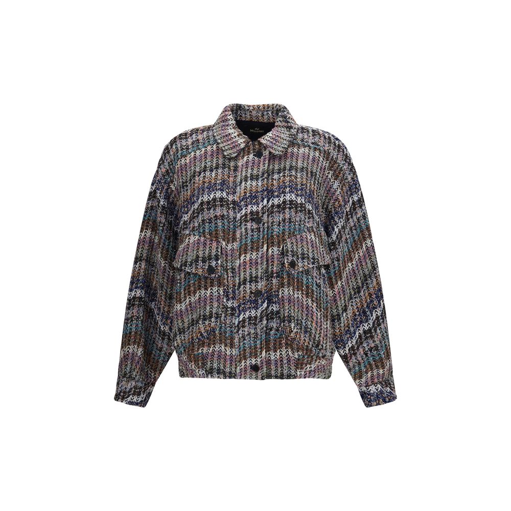 Elevate your wardrobe with the Missoni Multicolor Fabric Full-Length Jacket, a masterpiece of exquisite craftsmanship and iconic design, perfect for the discerning individual.