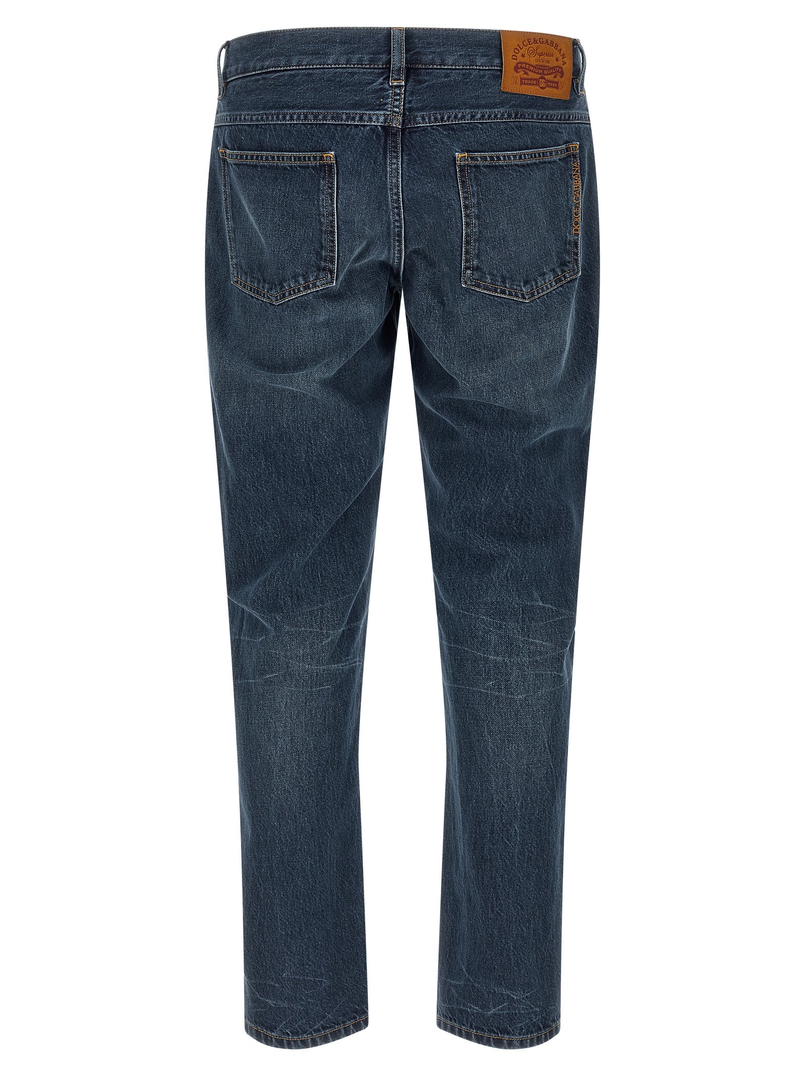 Dolce & Gabbana Blue Cotton Straight-Leg Jeans - Timeless Luxury