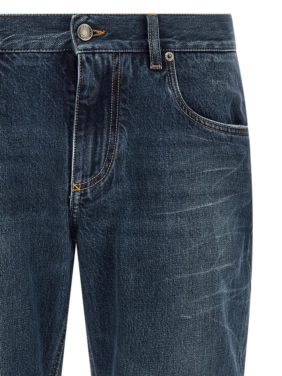 Dolce & Gabbana Blue Cotton Straight-Leg Jeans - Timeless Luxury