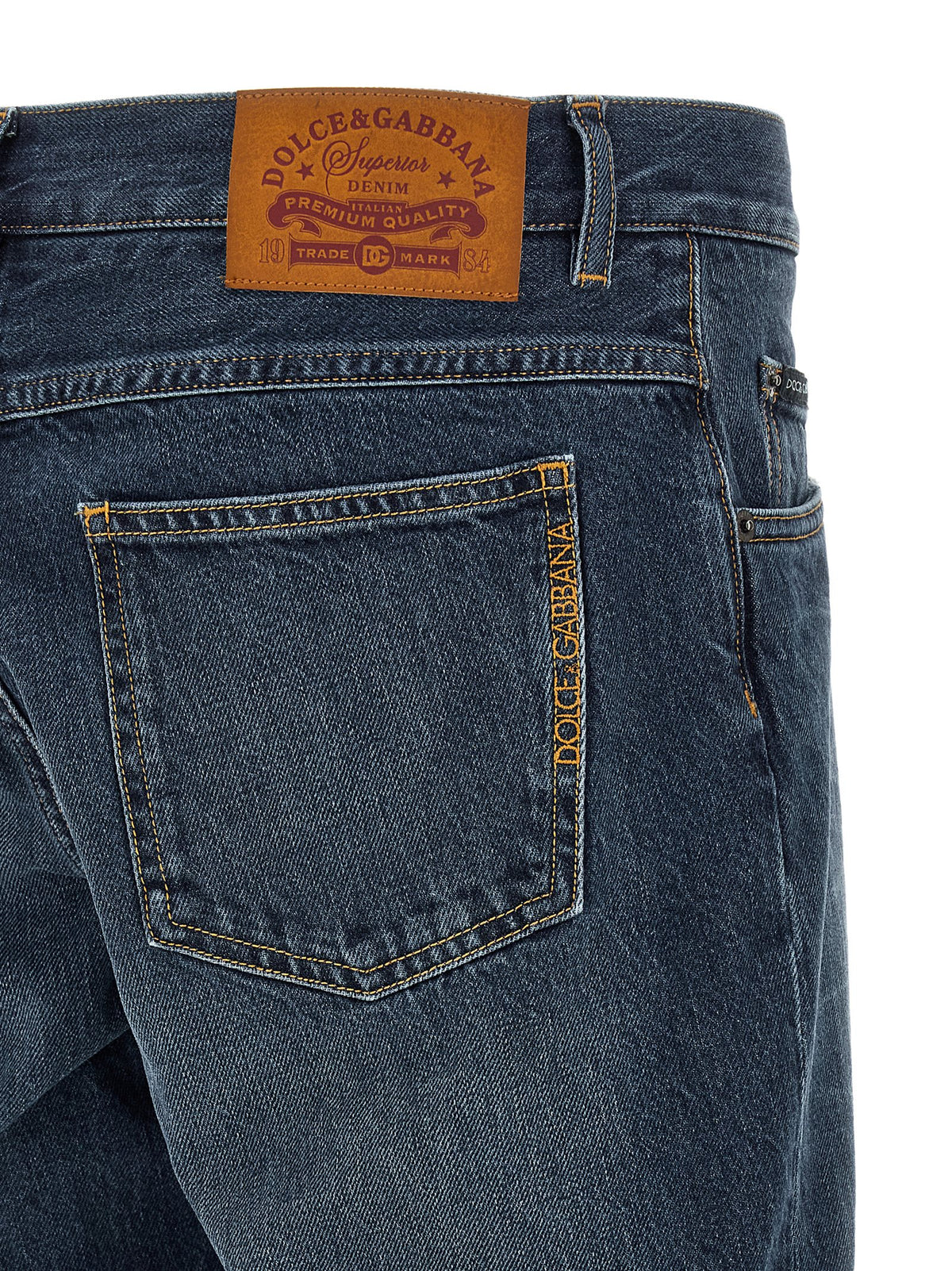 Dolce & Gabbana Blue Cotton Straight-Leg Jeans - Italian Luxury