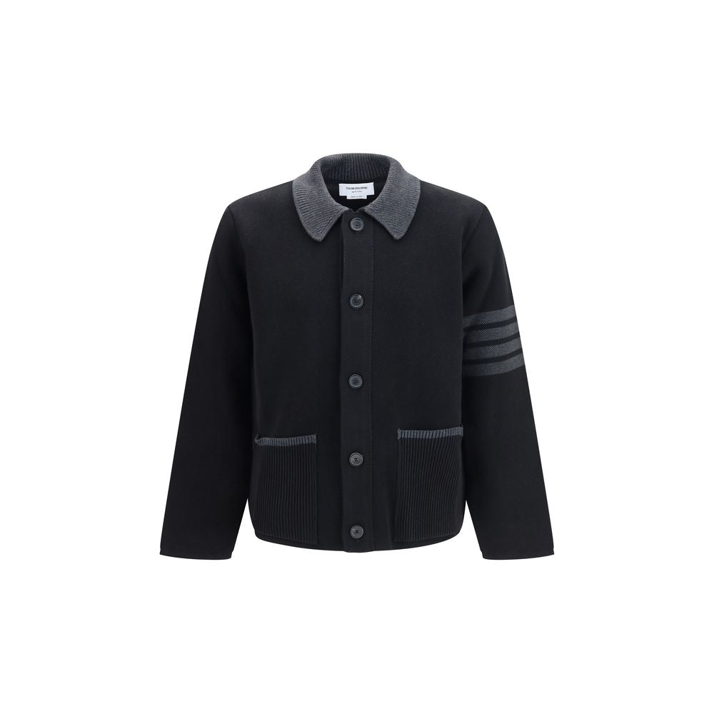 Thom Browne Black Wool Oves Aries Biker Jacket - Timeless Luxury