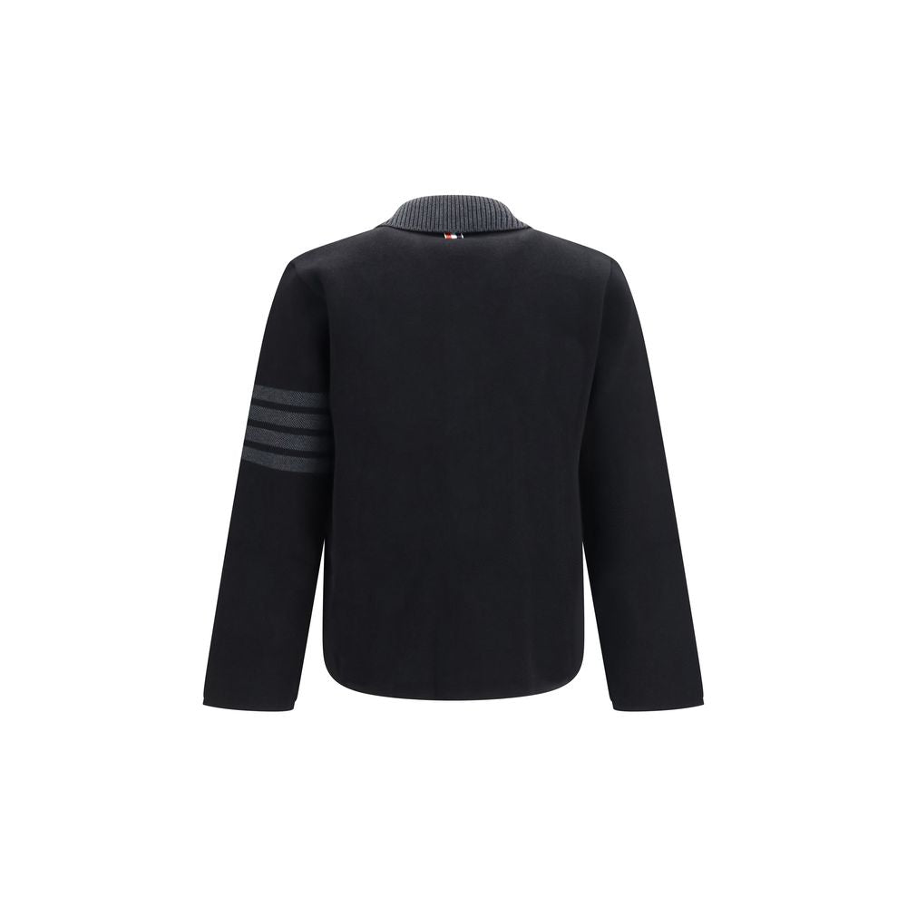 Thom Browne Black Wool Oves Aries Biker Jacket - Luxury Redefined