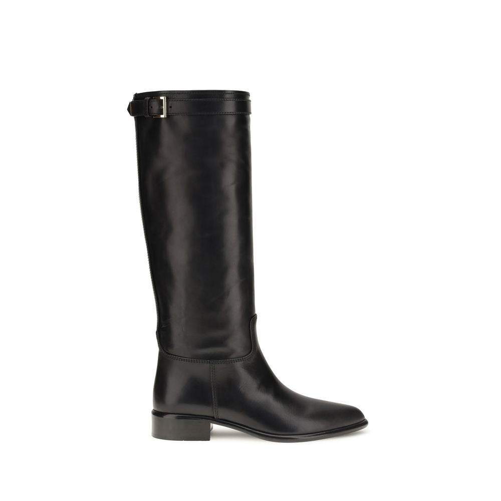 Prada Black Calf Leather Bos Taurus Ankle Boots - Luxury Footwear