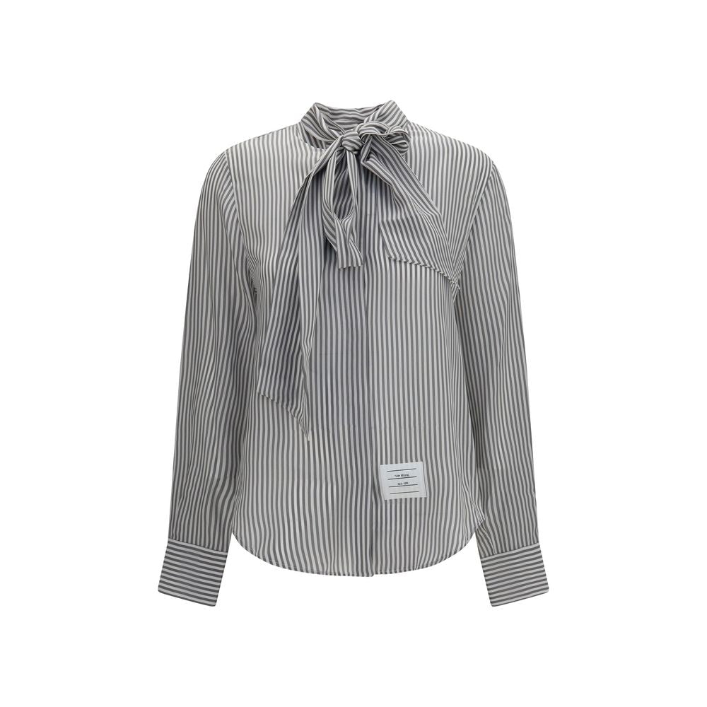 Thom Browne Gray Silk Pattern Shirt