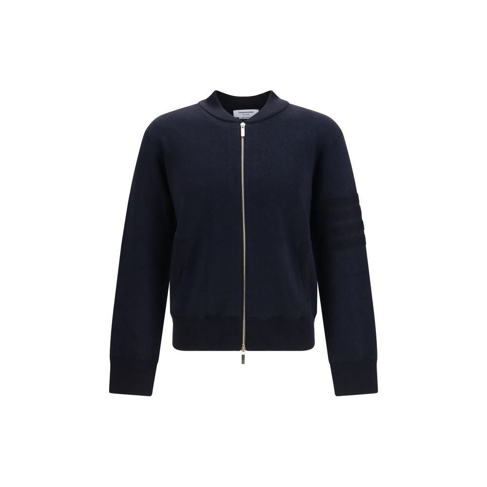 Thom Browne Blue Wool Oves Aries Bomber - Timeless Luxury Elegance