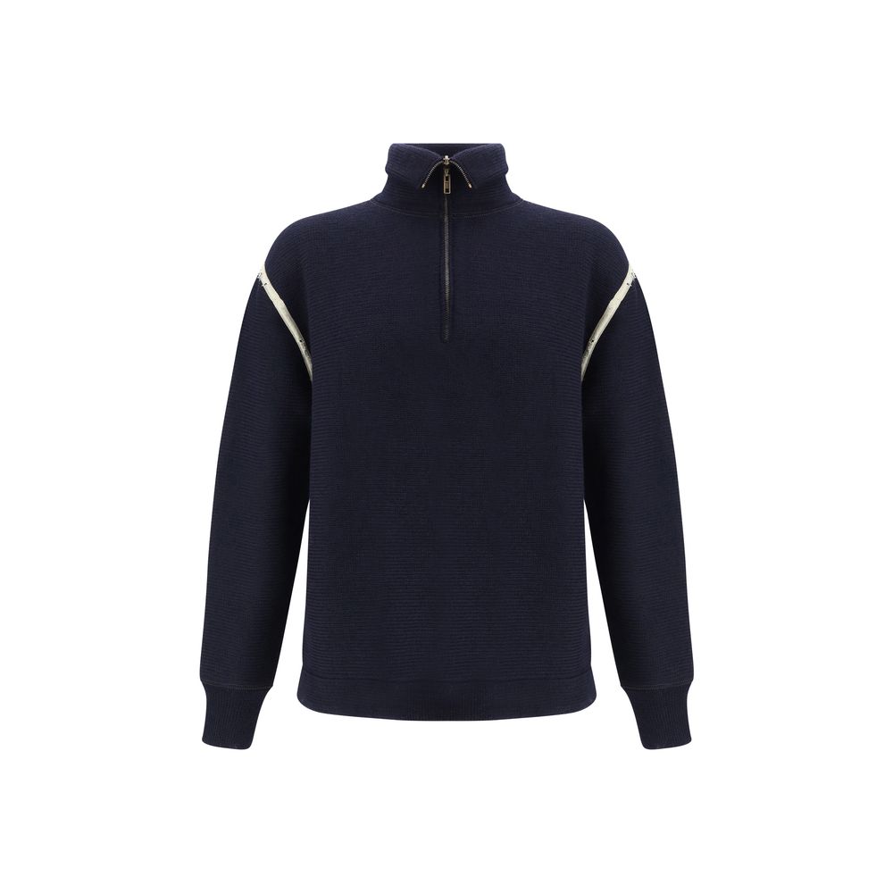 Discover the Maison Margiela Blue Wool Oves Aries Sweatshirt, a luxurious blend of 100% Wool Ovis Aries, designed for those who embody elegance and sophistication.