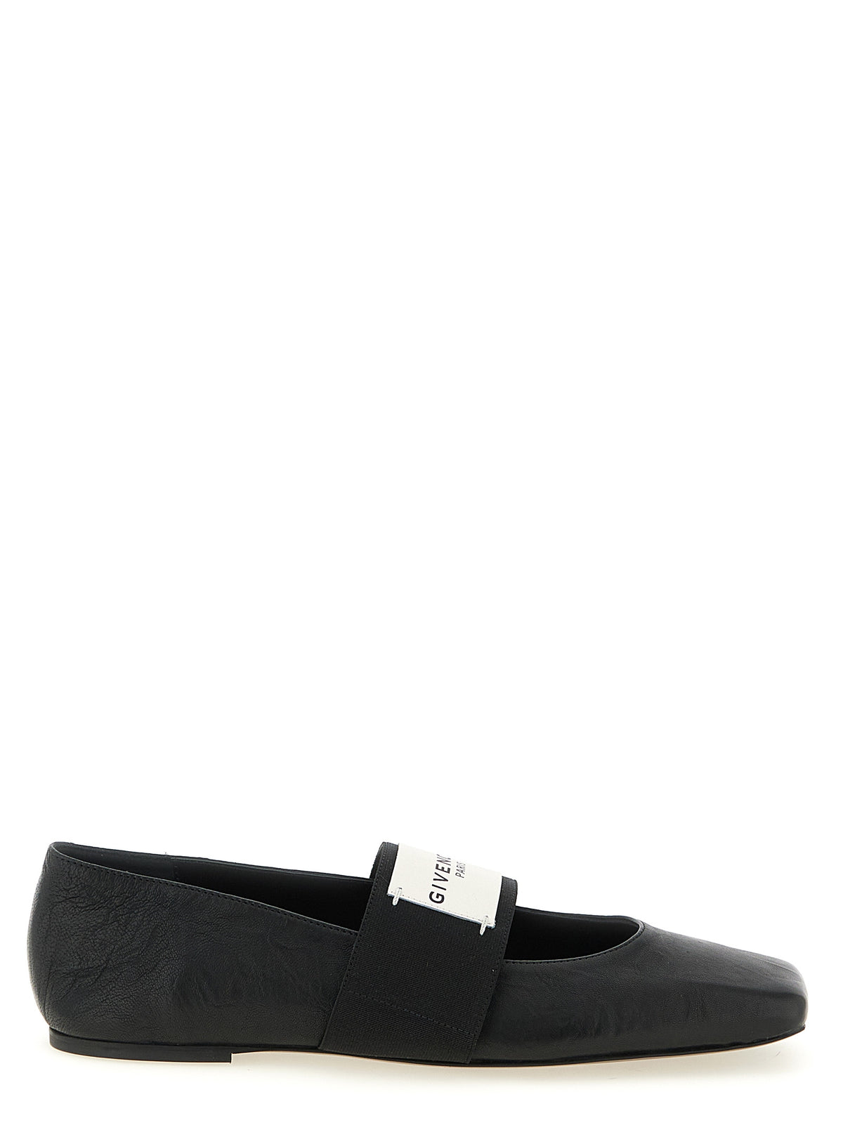 Indulge in the elegance of Givenchy Black Lamb Leather Ballet Flats from the Sliced Square collection, where exquisite craftsmanship meets luxurious comfort for the discerning individual.