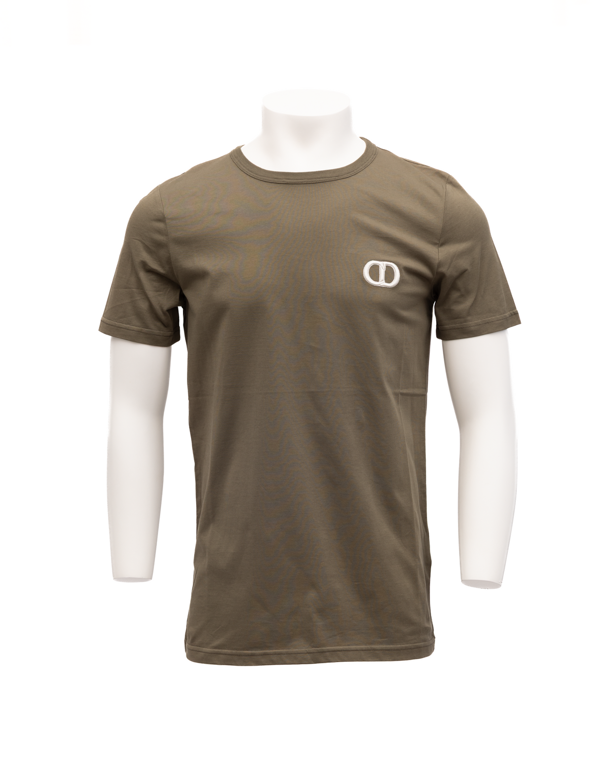 Indulge in the exquisite Dior Olive Green T-Shirt, crafted from luxurious cotton, embodying timeless elegance and versatile sophistication for every discerning wardrobe.