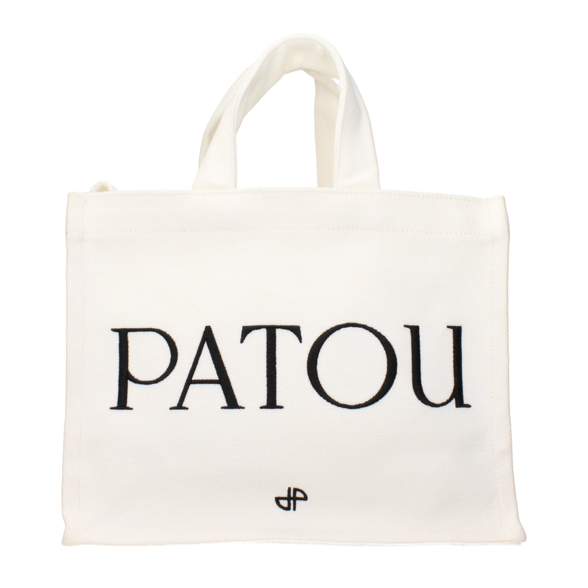 Elevate your style with the Patou White Fabric Handbag, a timeless blend of elegance and practicality, perfect for the discerning individual who appreciates luxury.