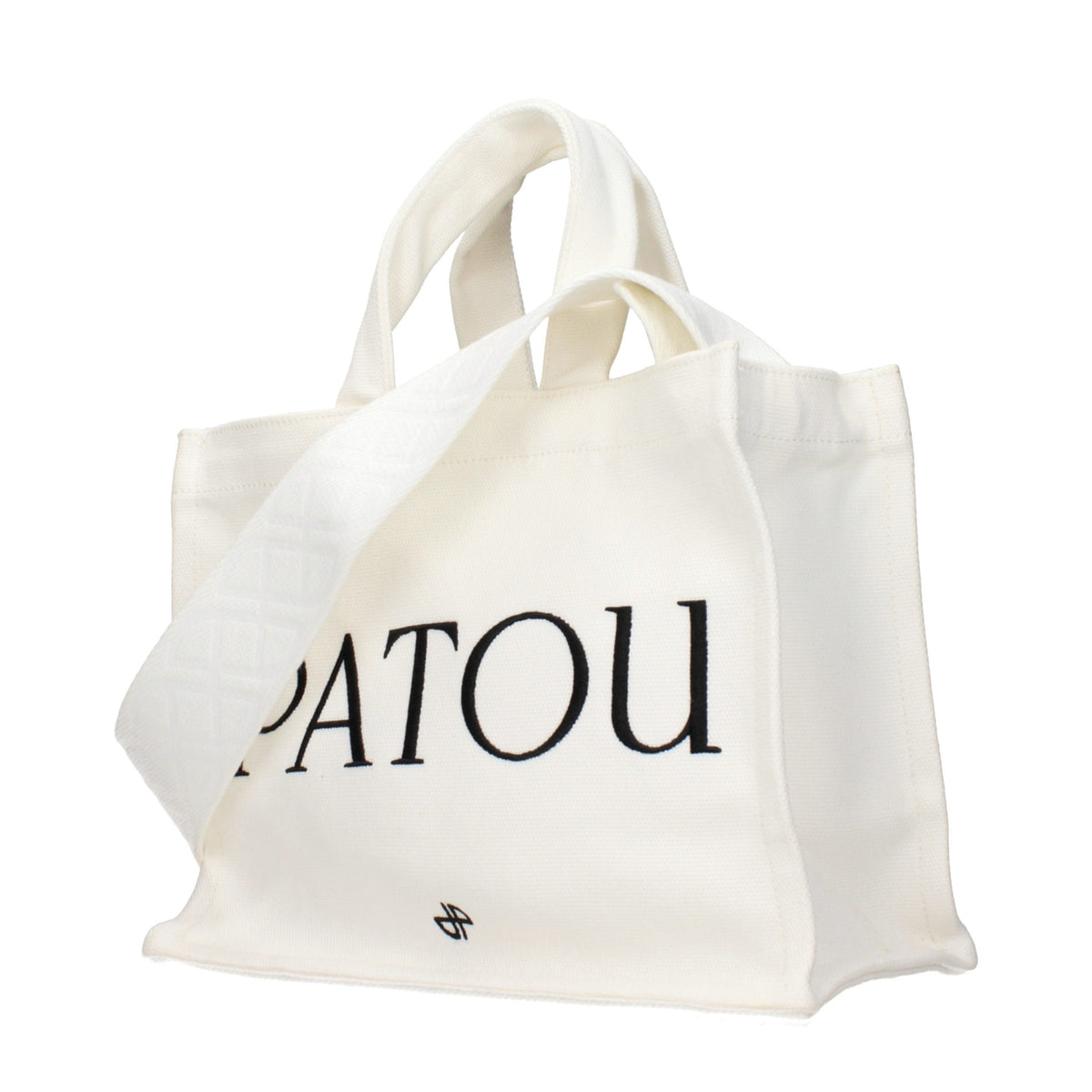 Discover the Patou White Fabric Handbag, a timeless embodiment of luxury and sophistication, perfect for elevating any ensemble with its elegant design and versatile functionality.