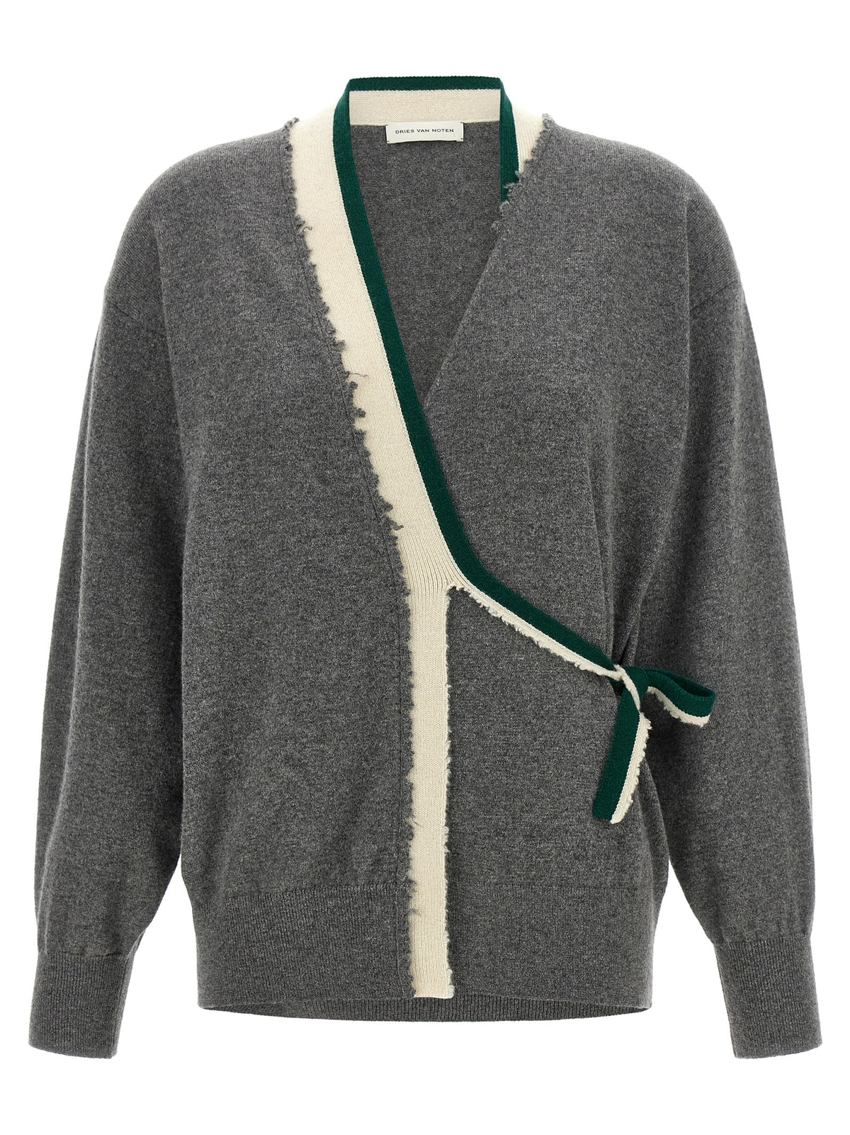 Dries Van Noten Gray Cashmere Cardigan - Luxury Knitwear Elegance