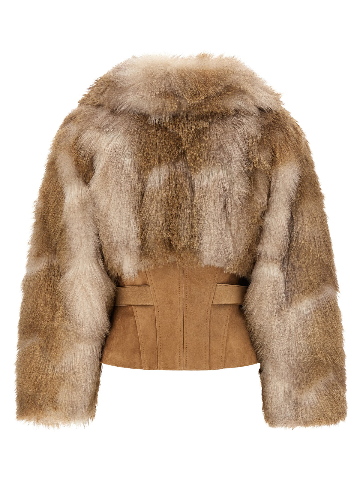 Elevate your wardrobe with the Elisabetta Franchi Brown Polyester Full-Length Jacket, a luxurious blend of fur-effect texture and structured design, embodying timeless elegance and sophistication.