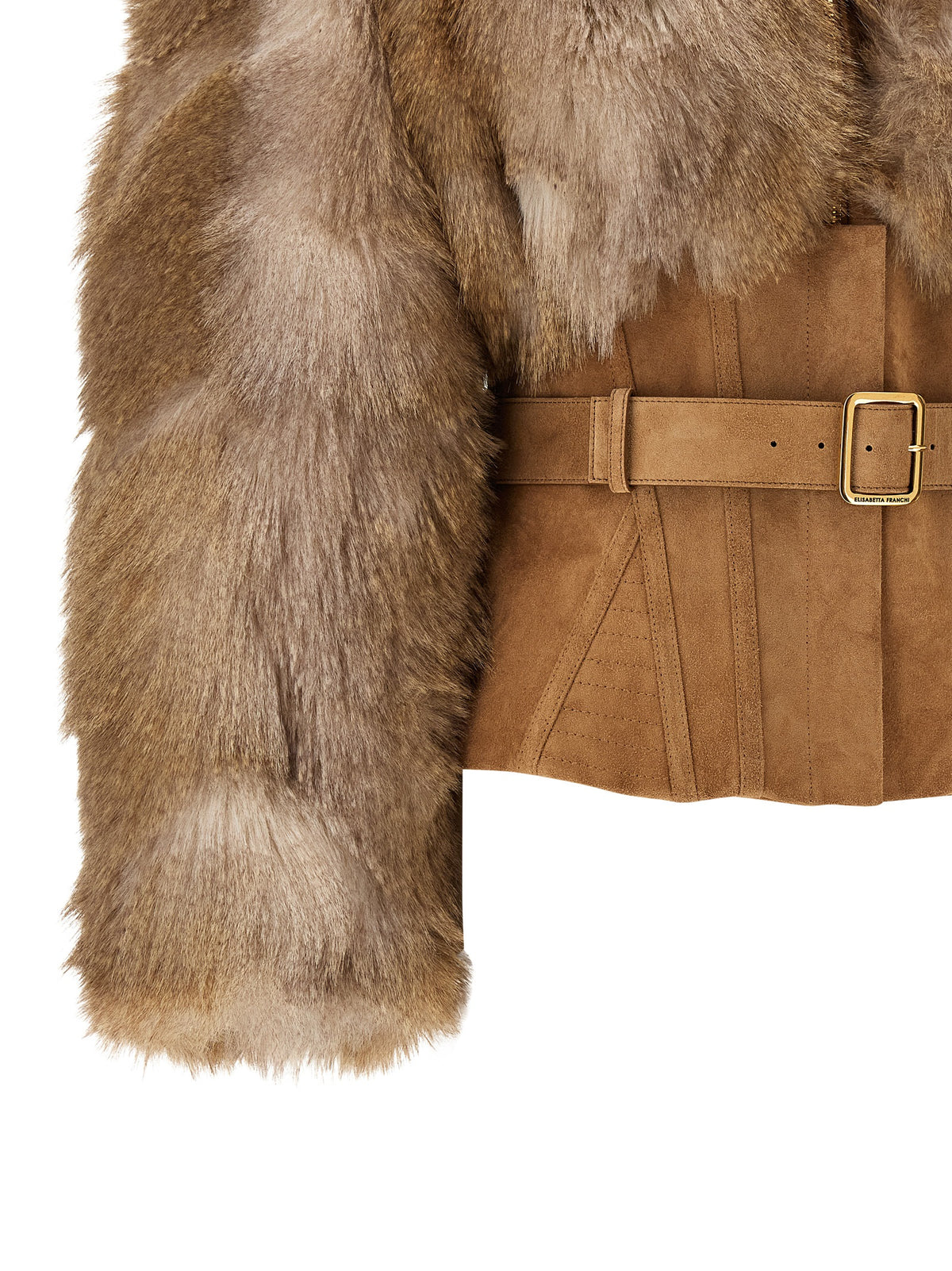 Elevate your wardrobe with the Elisabetta Franchi Brown Polyester Full-Length Jacket, a sculptural masterpiece of exquisite craftsmanship and luxurious design, perfect for the discerning individual.