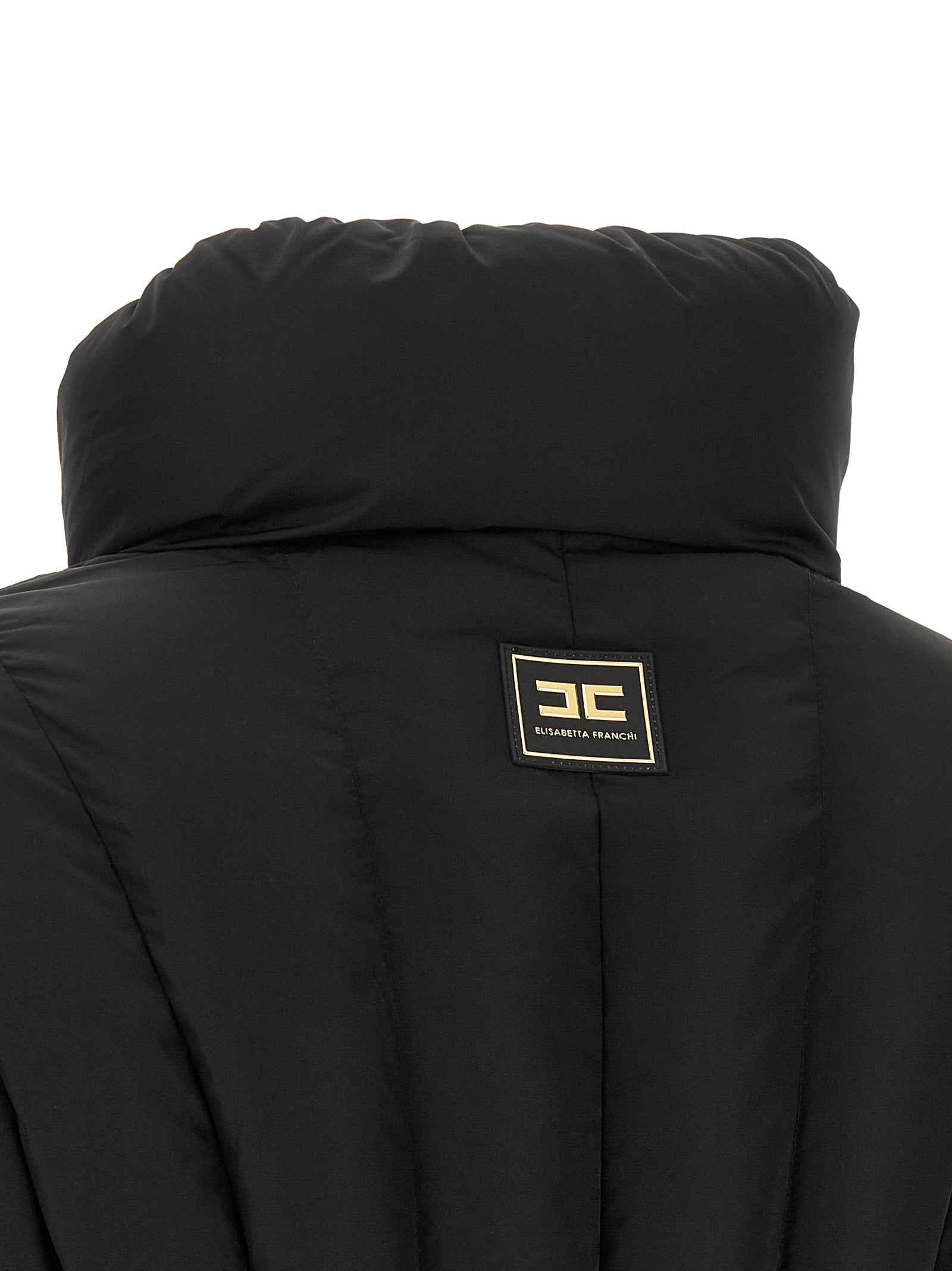 Elisabetta Franchi Black Polyester Full-Length Jacket