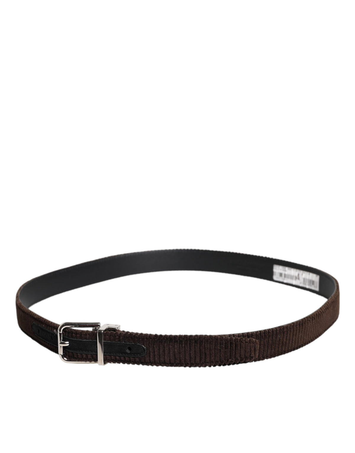 Dolce & Gabbana Brown Velvet Ridged Belt - Timeless Luxury