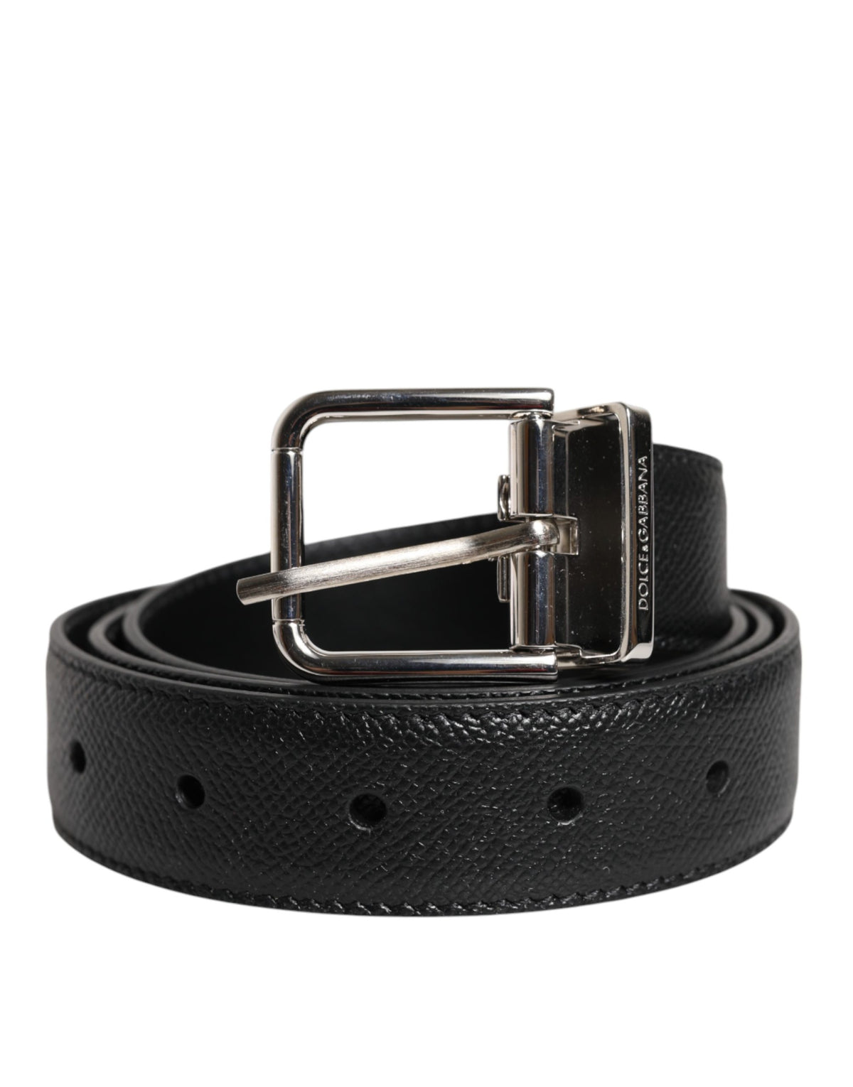Dolce & Gabbana Black Calf Leather Classic Belt - Timeless Luxury