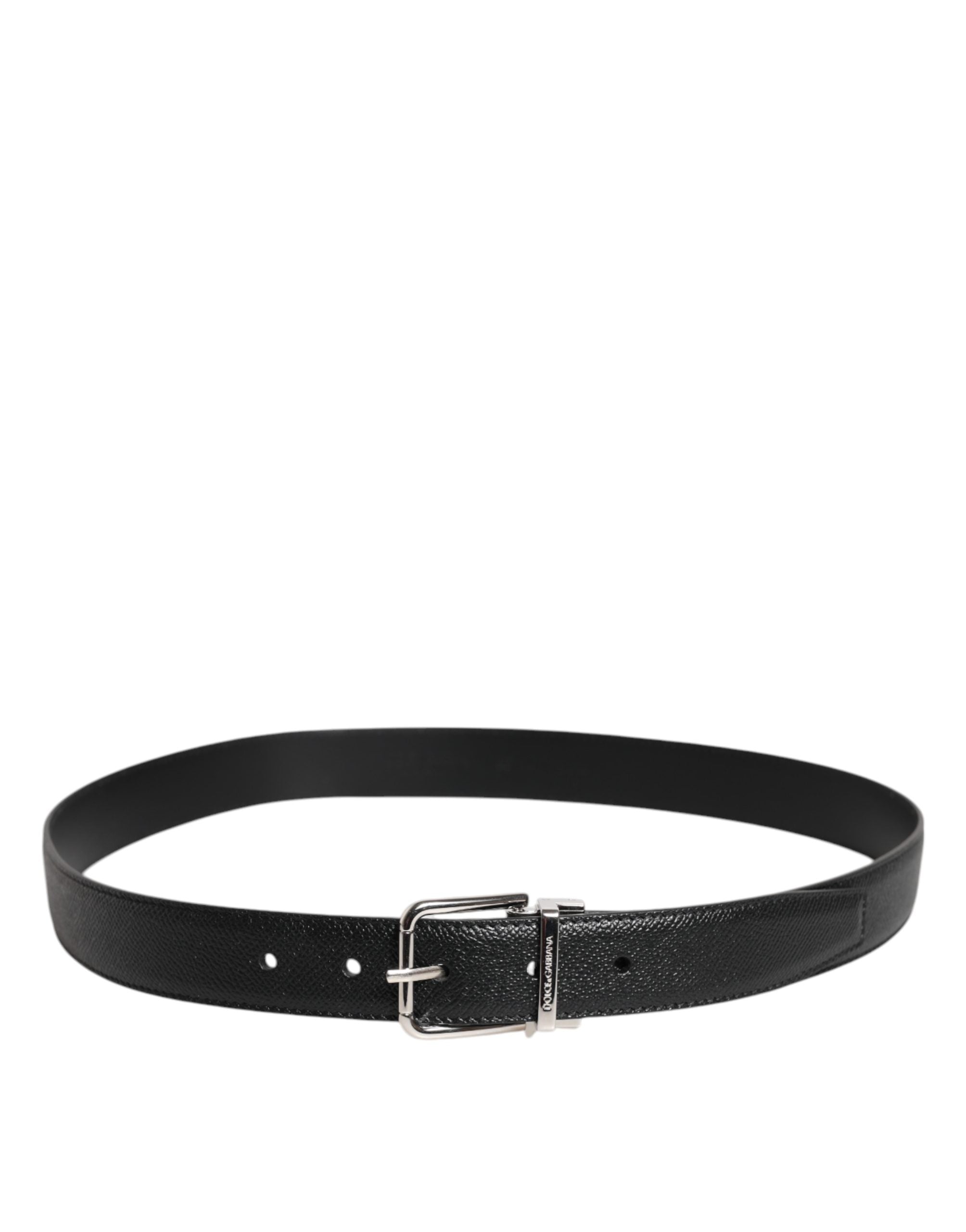 Dolce & Gabbana Black Calf Leather Classic Belt - Timeless Luxury