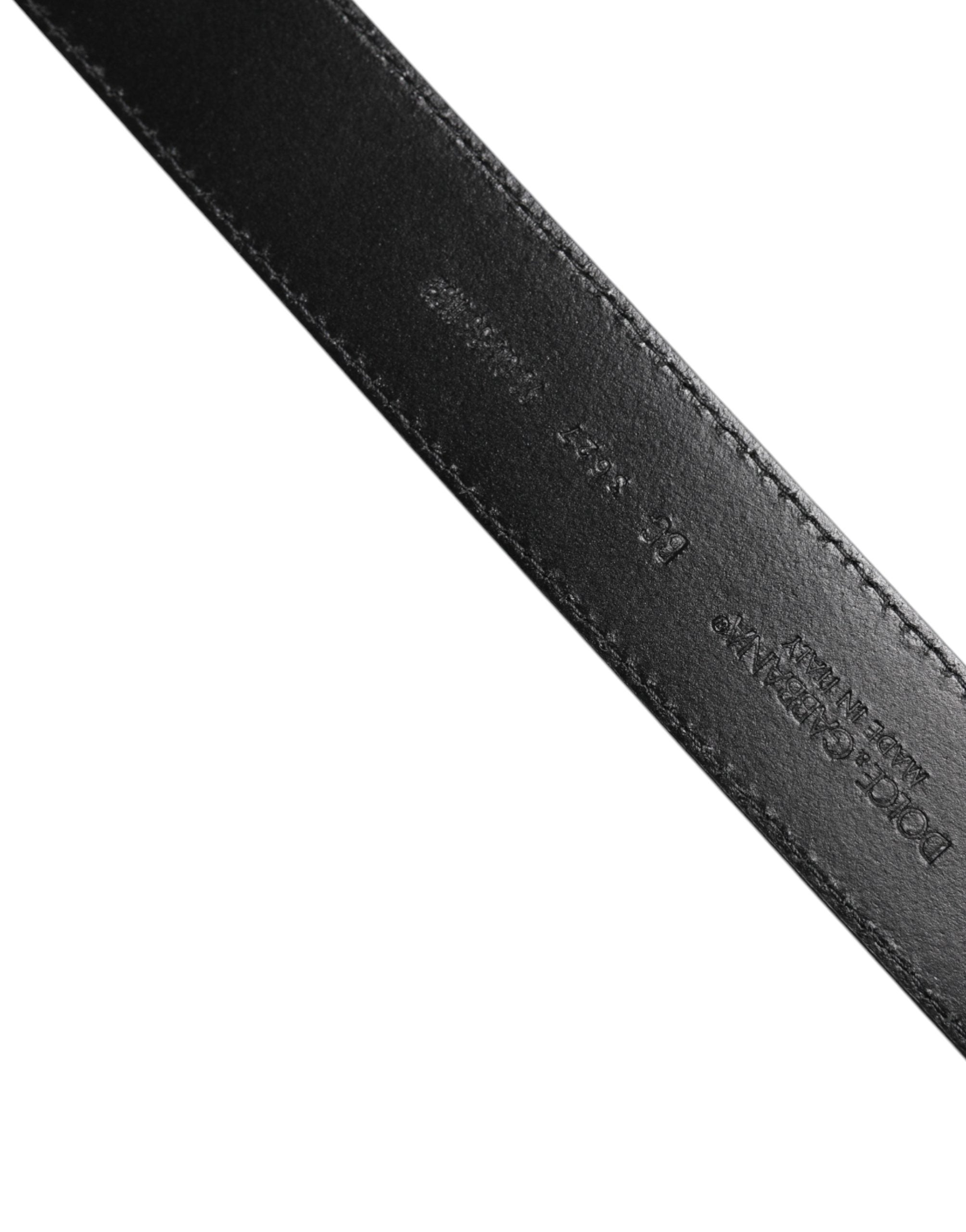 Dolce & Gabbana Black Calf Leather Classic Belt - Timeless Elegance