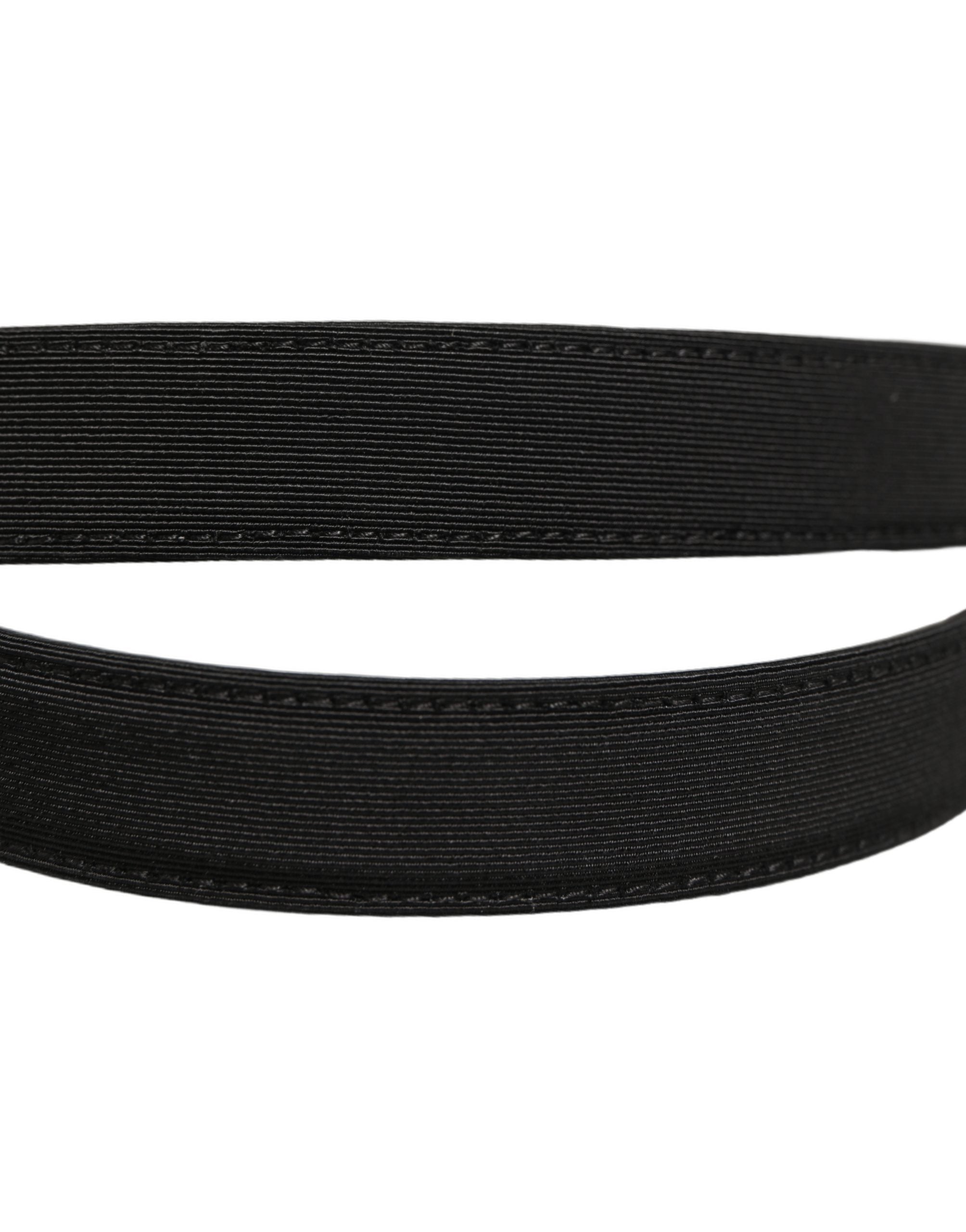 Dolce & Gabbana Black Canvas Leather Belt - Timeless Luxury Accessory