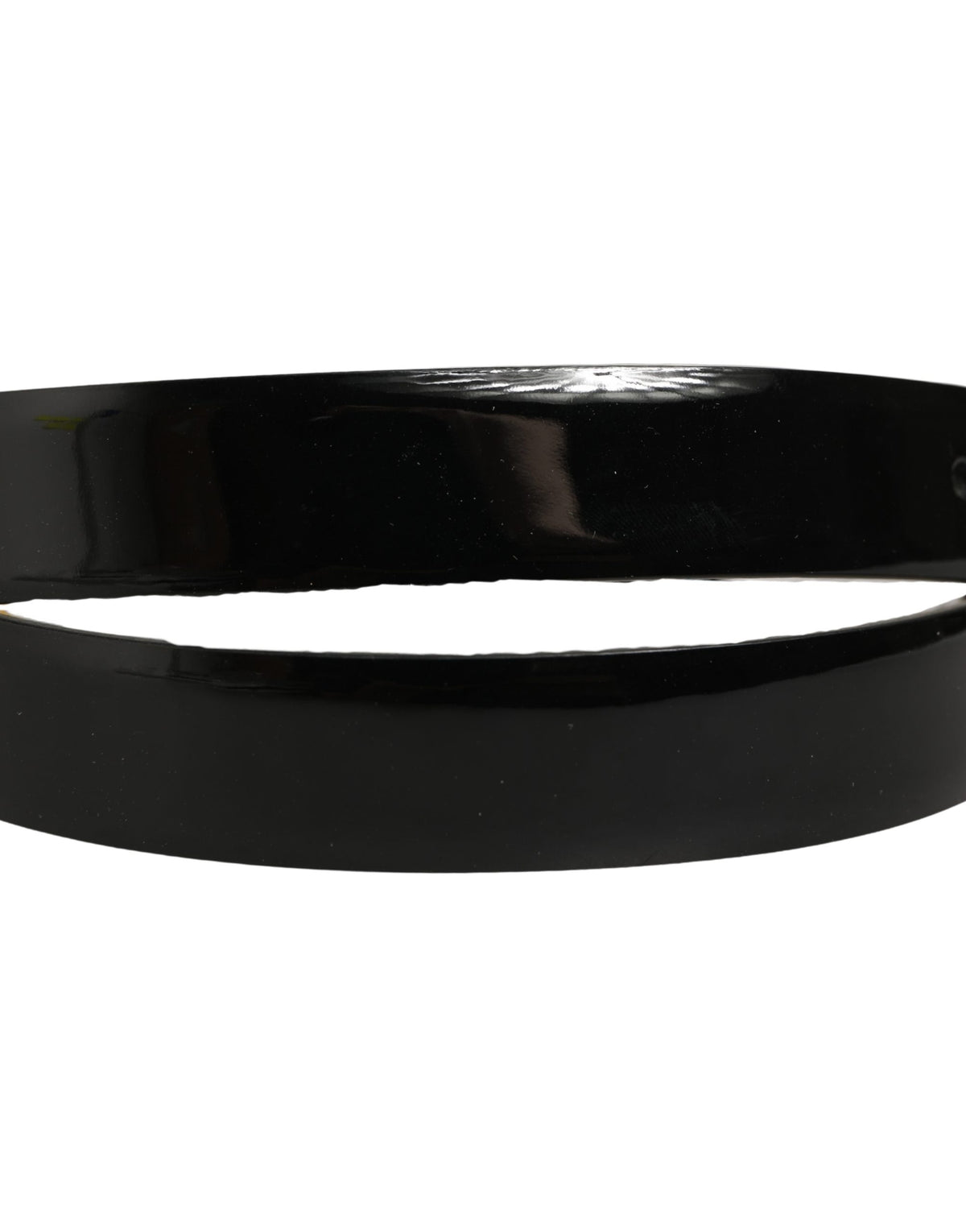 Dolce & Gabbana Black Leather Belt with Gold Tone Buckle