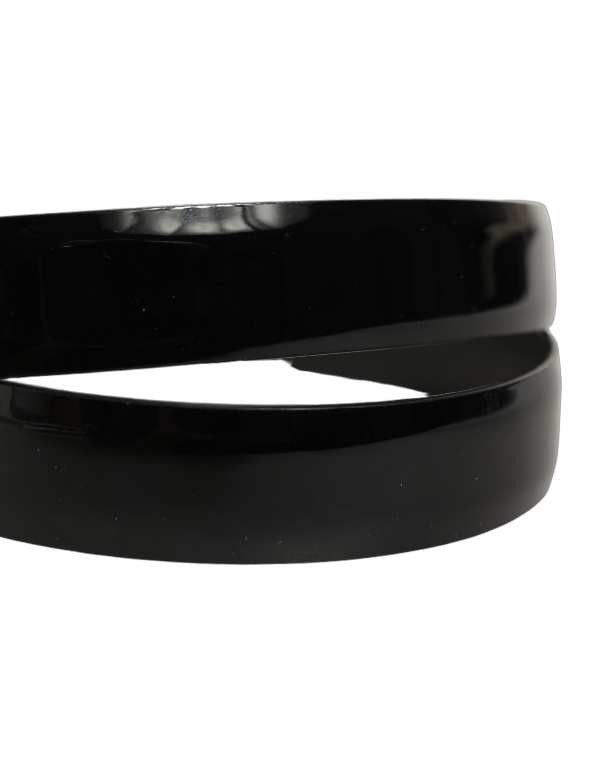 Dolce & Gabbana Black Leather Belt with Gold Buckle - Luxury Accessory