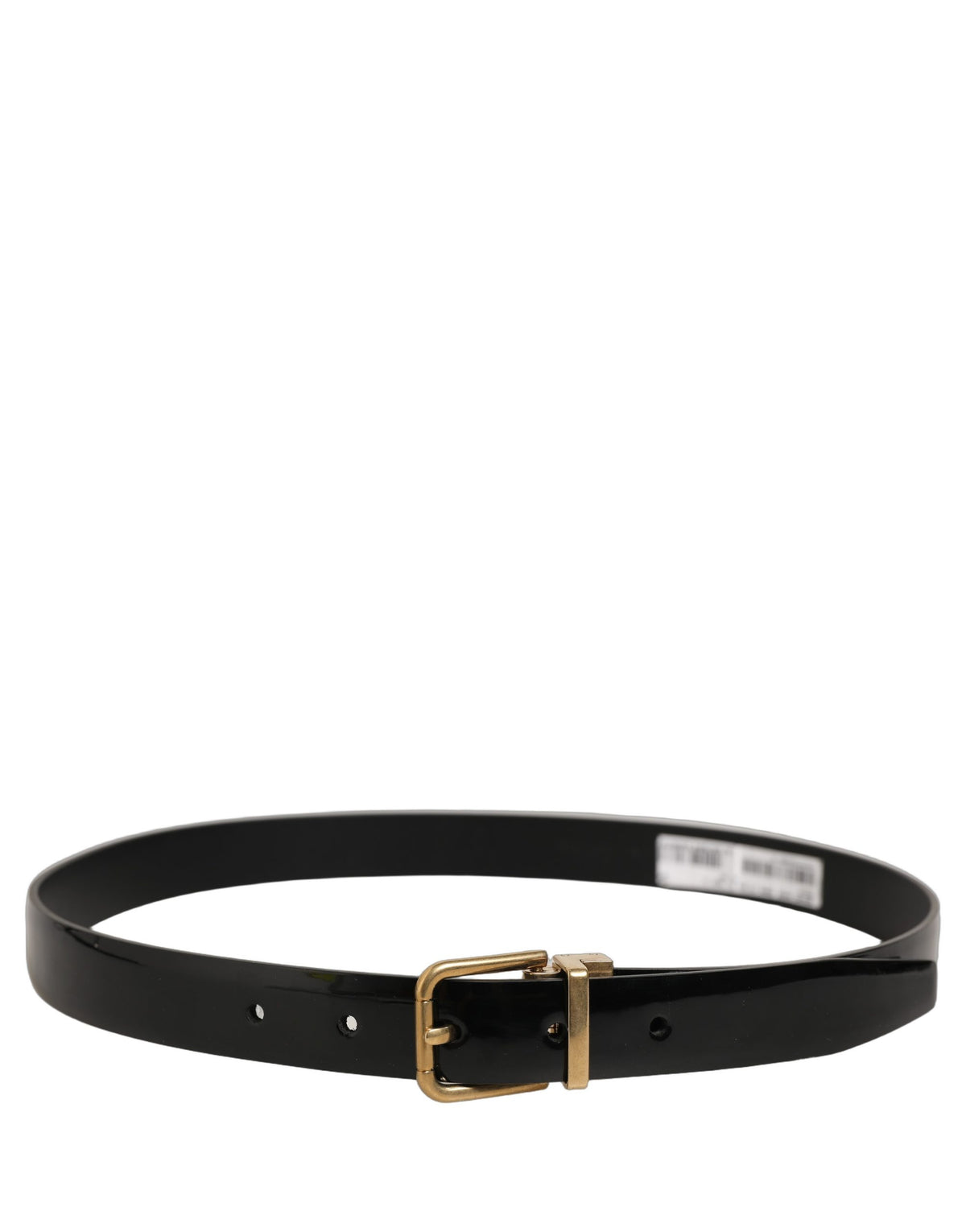 Dolce & Gabbana Black Leather Gold Buckle Belt - Timeless Luxury