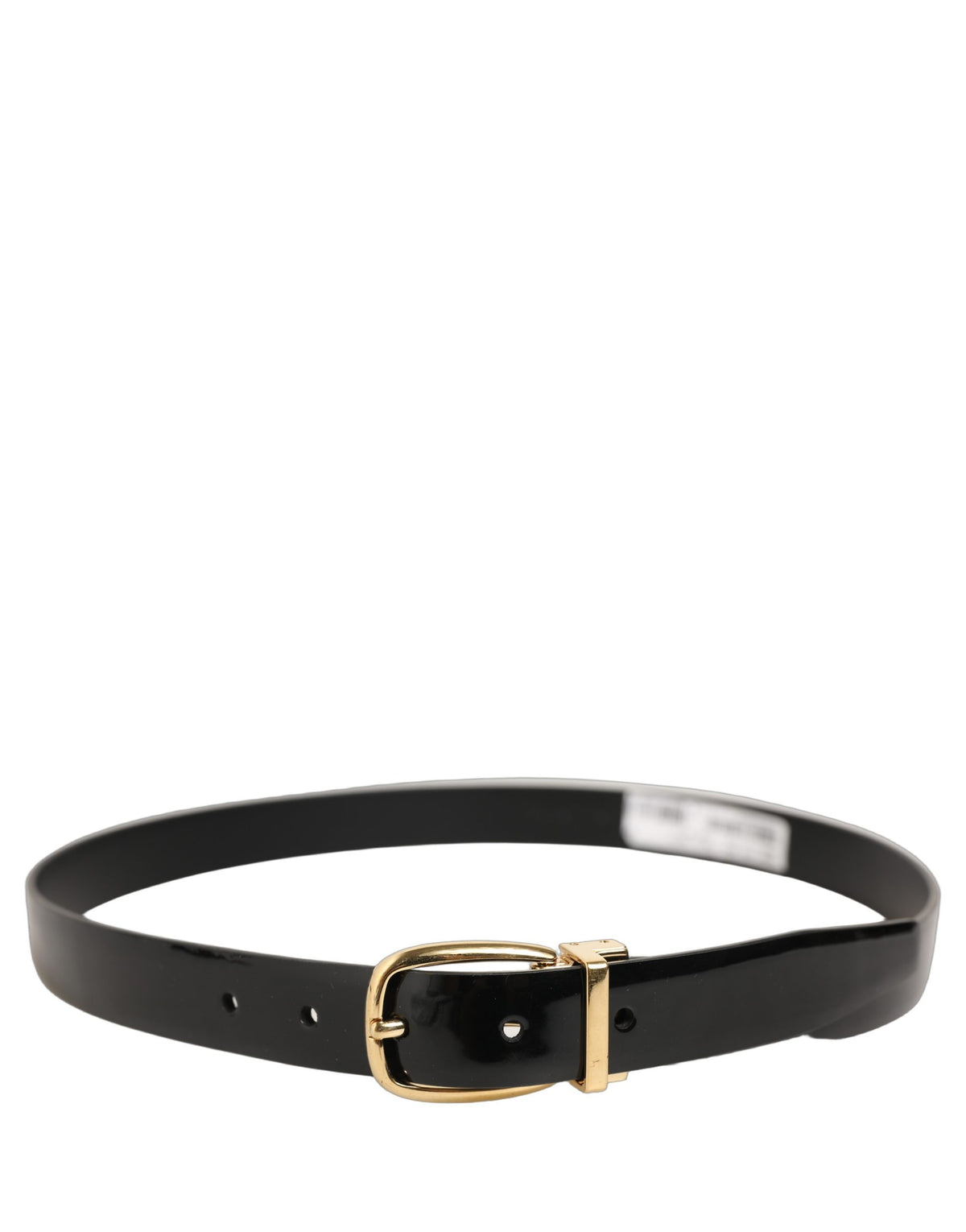 Dolce & Gabbana Black Leather Gold Tone Buckle Belt - Luxury Elegance