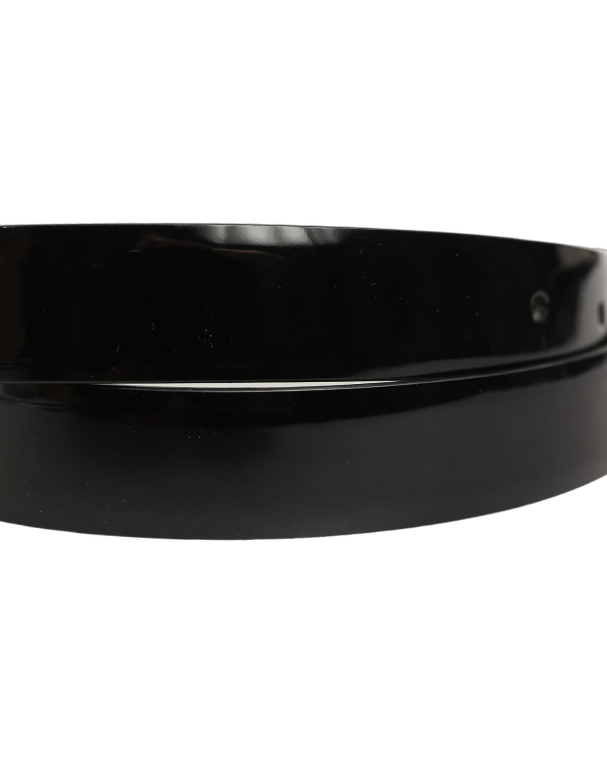 Dolce & Gabbana Black Leather Belt with Gold Tone Buckle