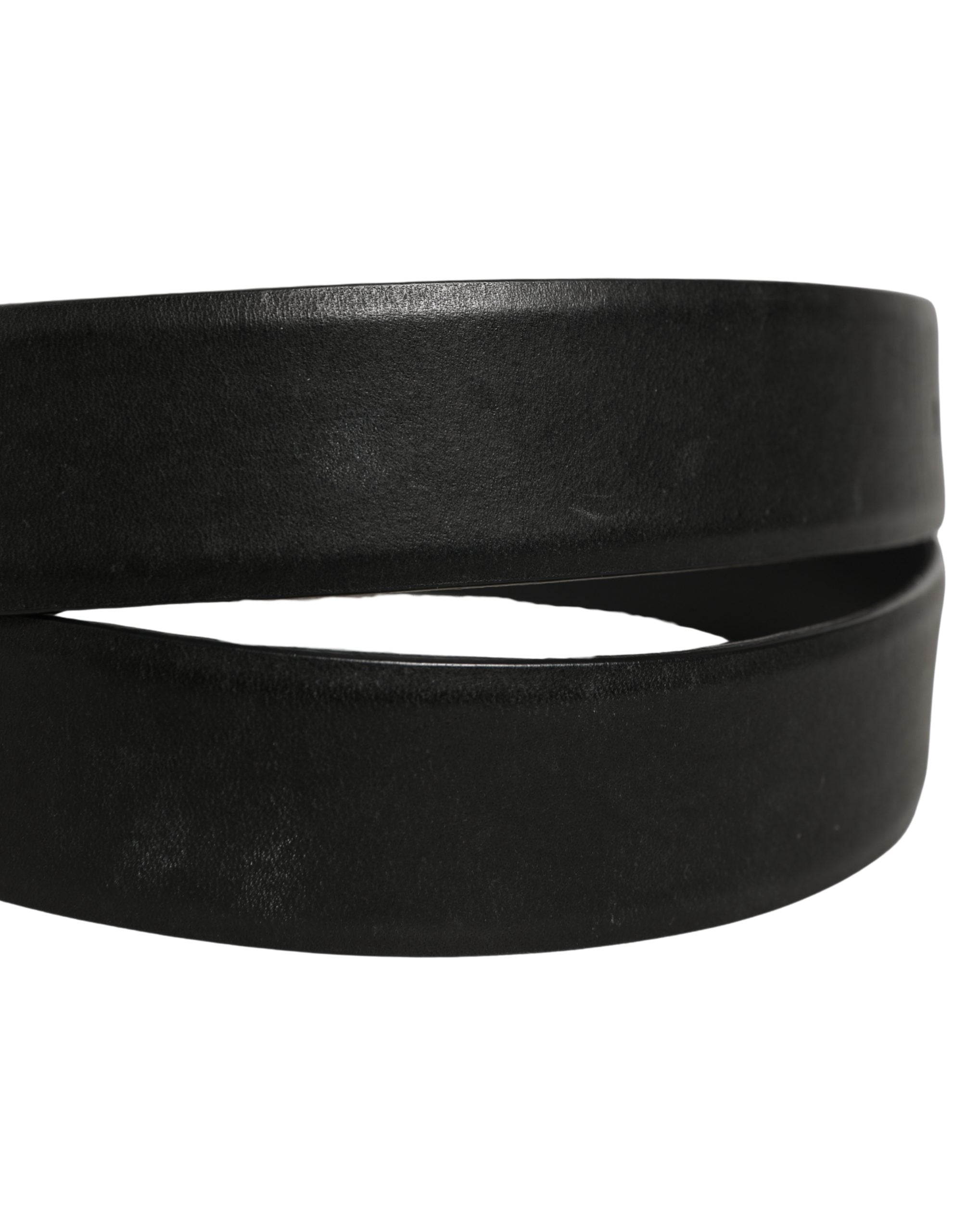 Dolce & Gabbana Black Calf Leather Classic Belt - Timeless Luxury