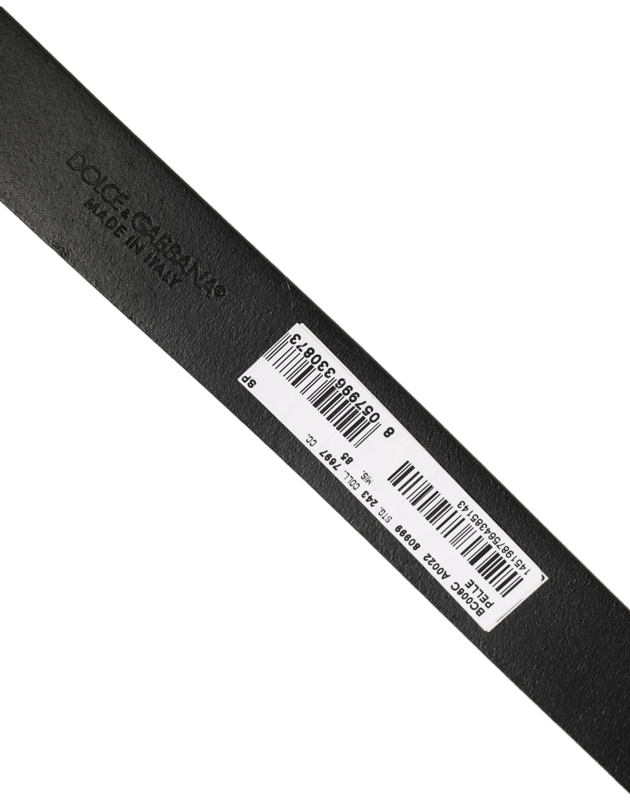 Dolce & Gabbana Black Leather Belt with Silver Buckle - Luxury Accessory