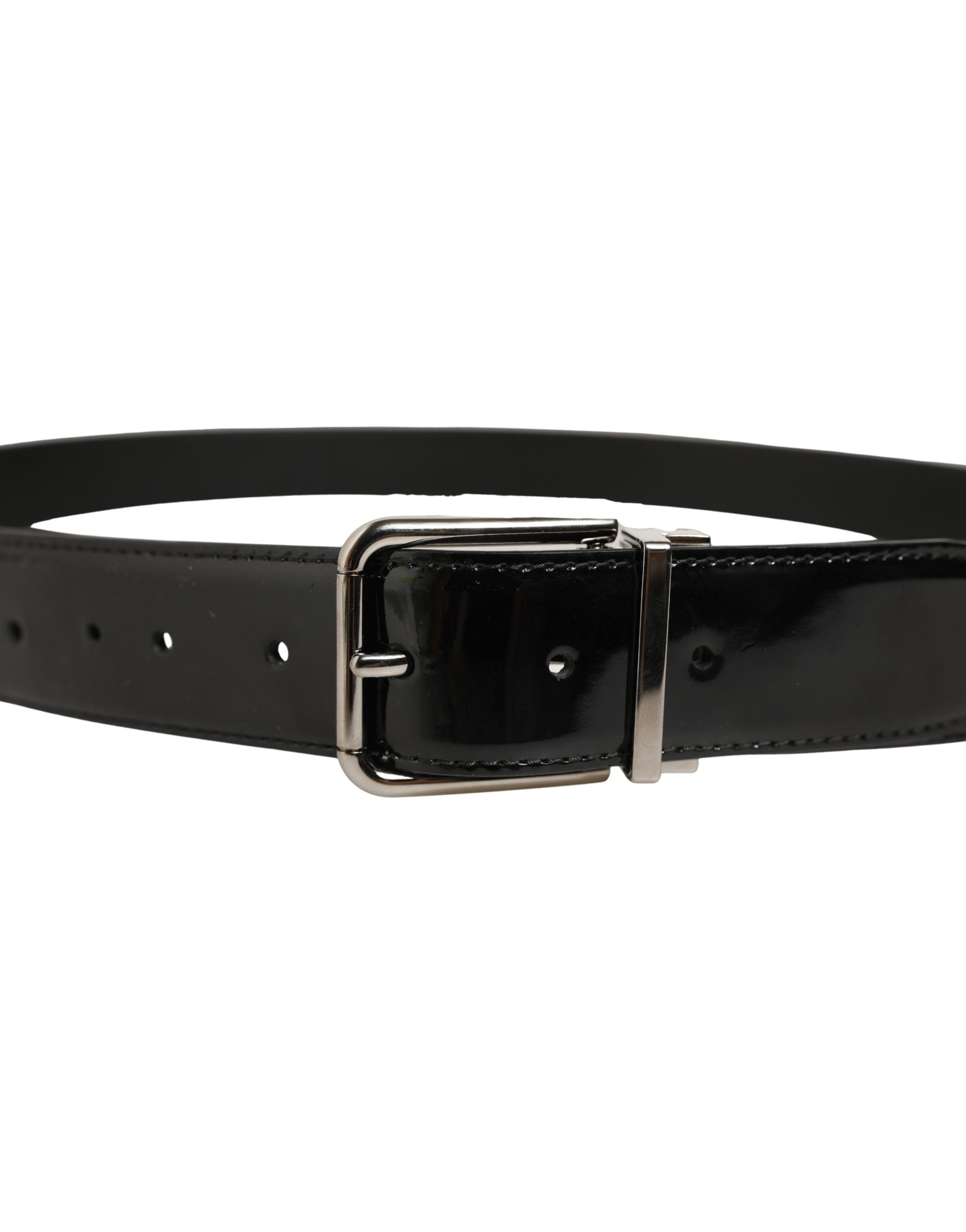 Dolce & Gabbana Black Patent Leather Belt - Timeless Luxury Accessory