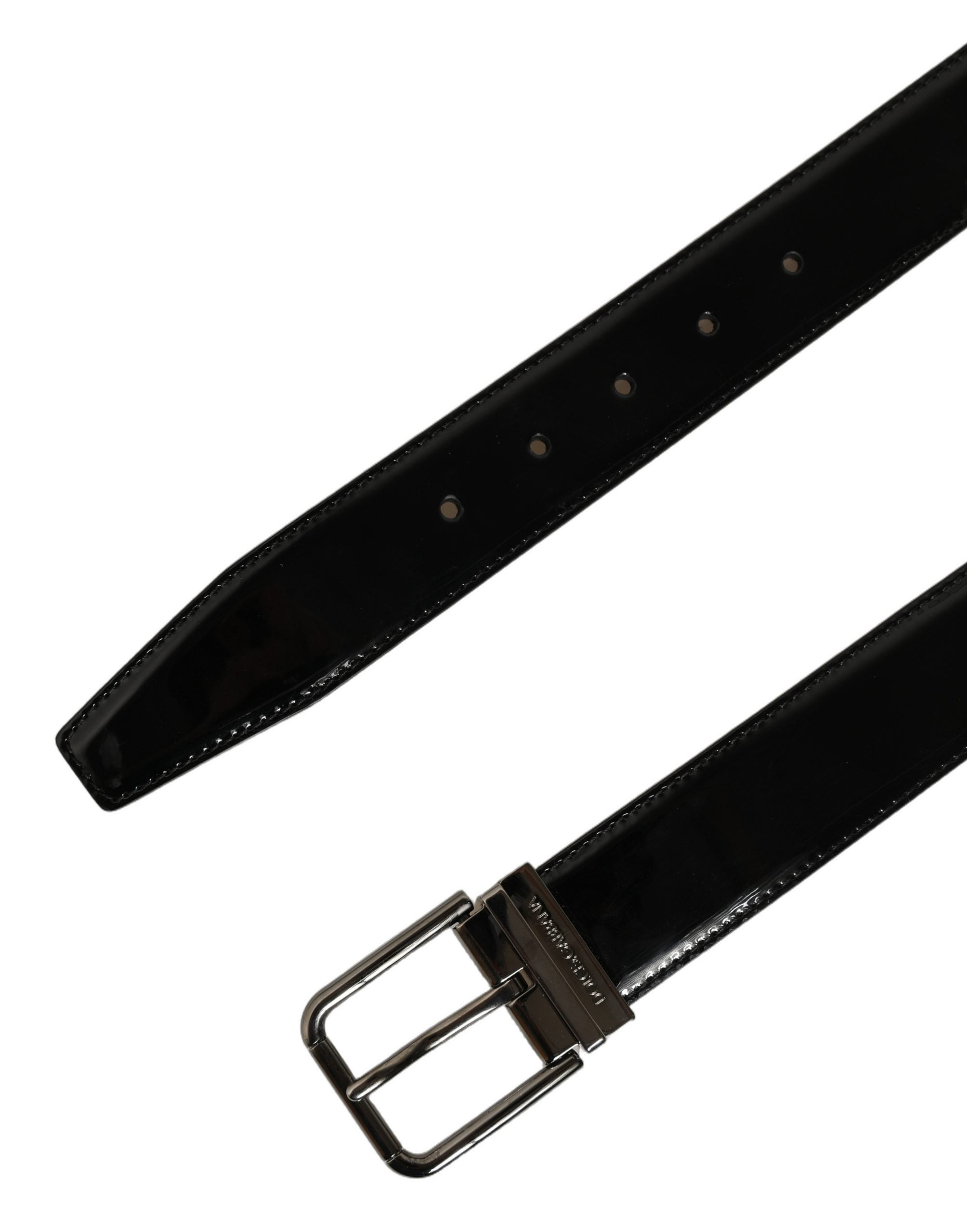 Dolce & Gabbana Black Patent Leather Belt - Timeless Luxury Accessory