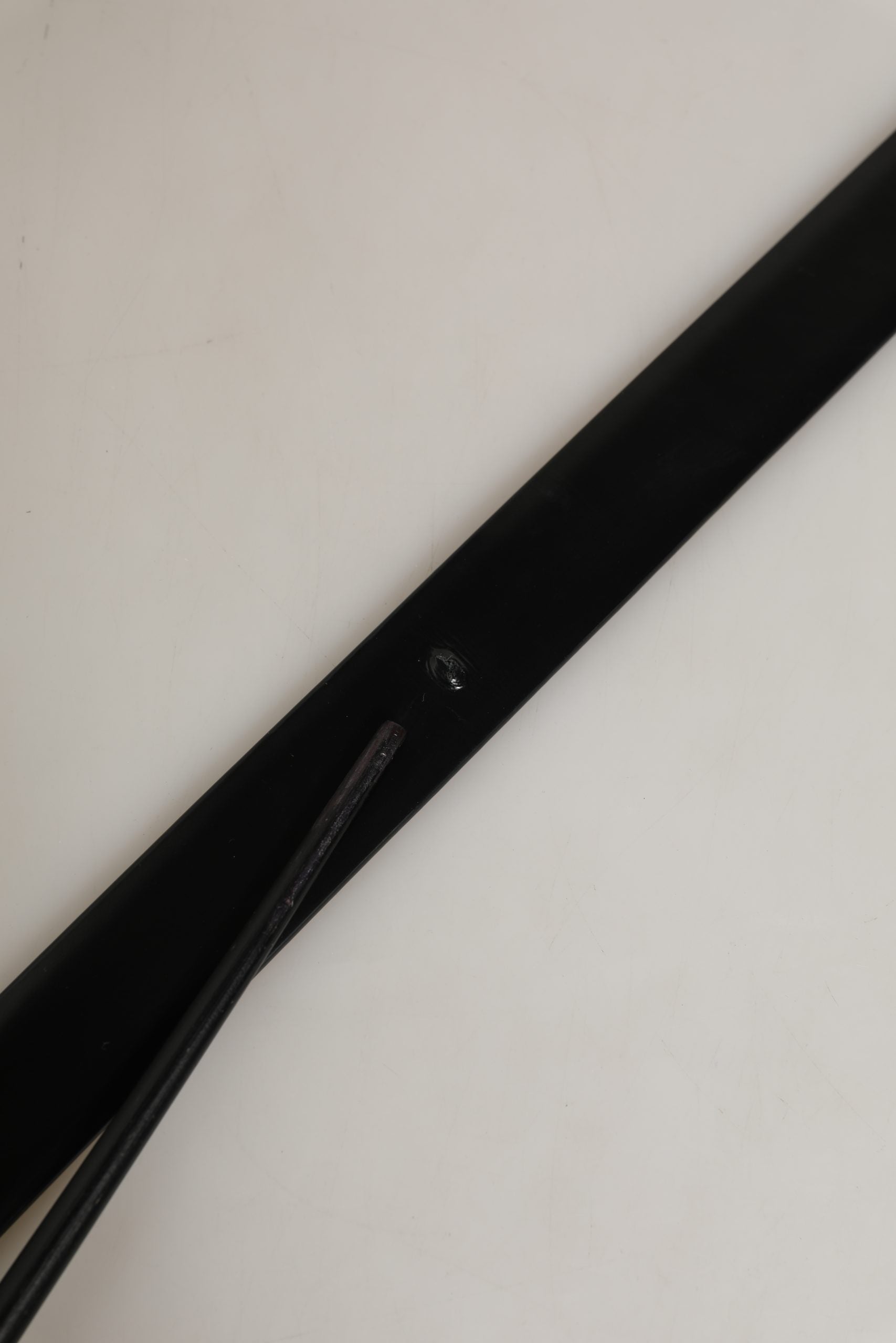 Dolce & Gabbana Black Leather Belt with Silver Tone Buckle