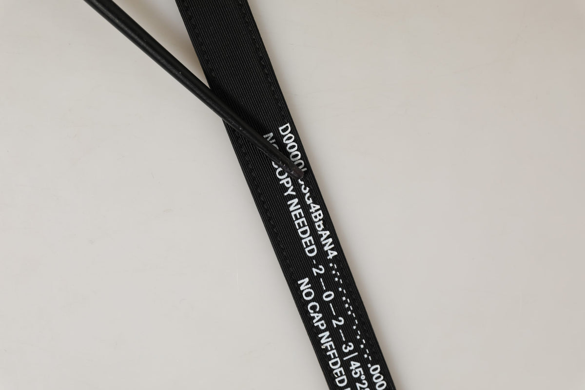 Dolce & Gabbana Black Fabric Leather Barcode Belt - Timeless Luxury