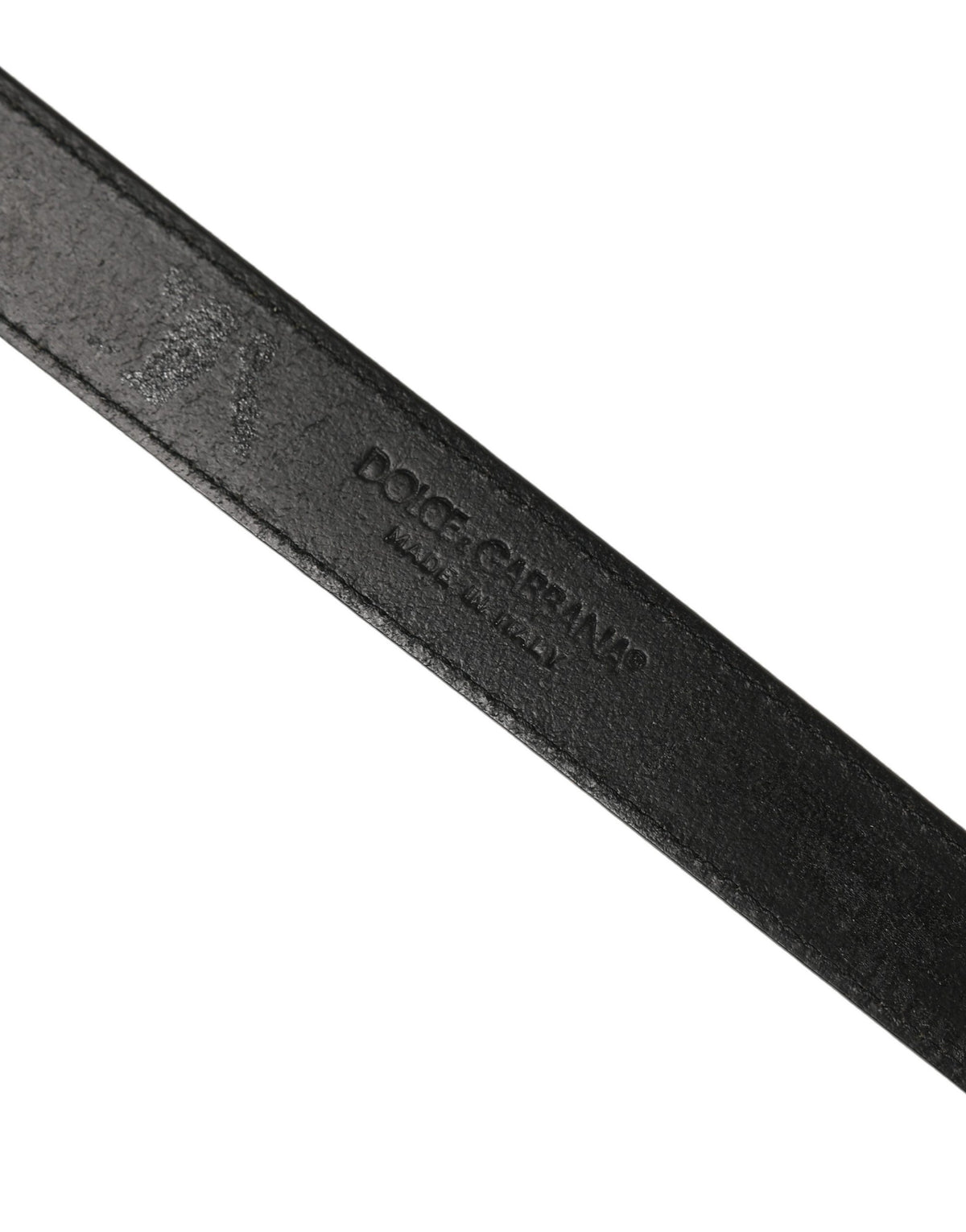 Dolce & Gabbana Black Calf Leather Belt with Gold Buckle