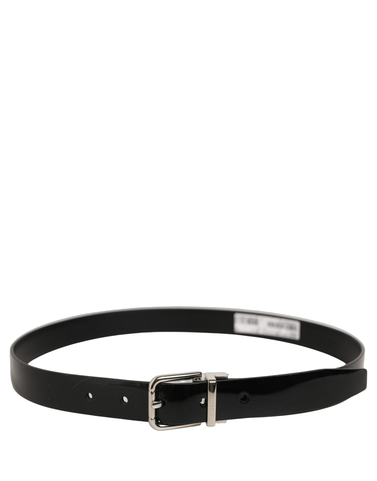 Dolce & Gabbana Black Leather Belt with Silver Buckle - Luxury Essentials