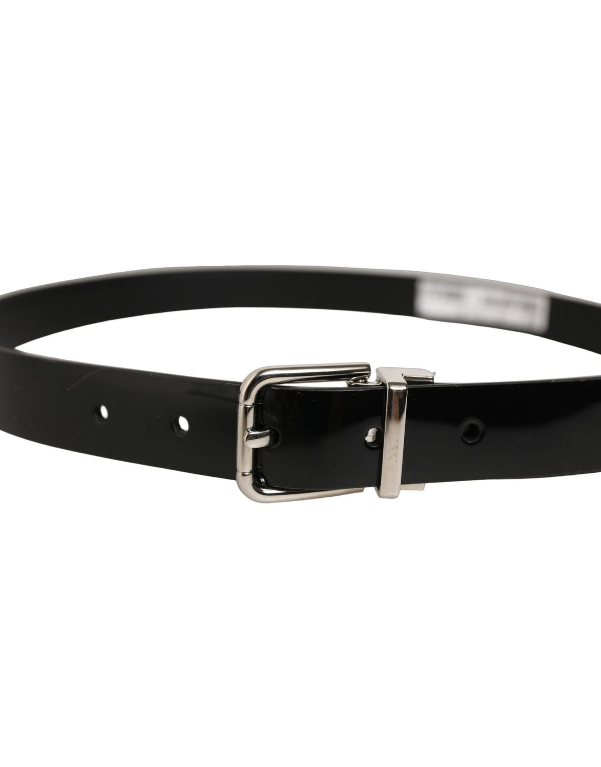 Dolce & Gabbana Black Leather Belt with Silver Buckle - Luxury Accessory